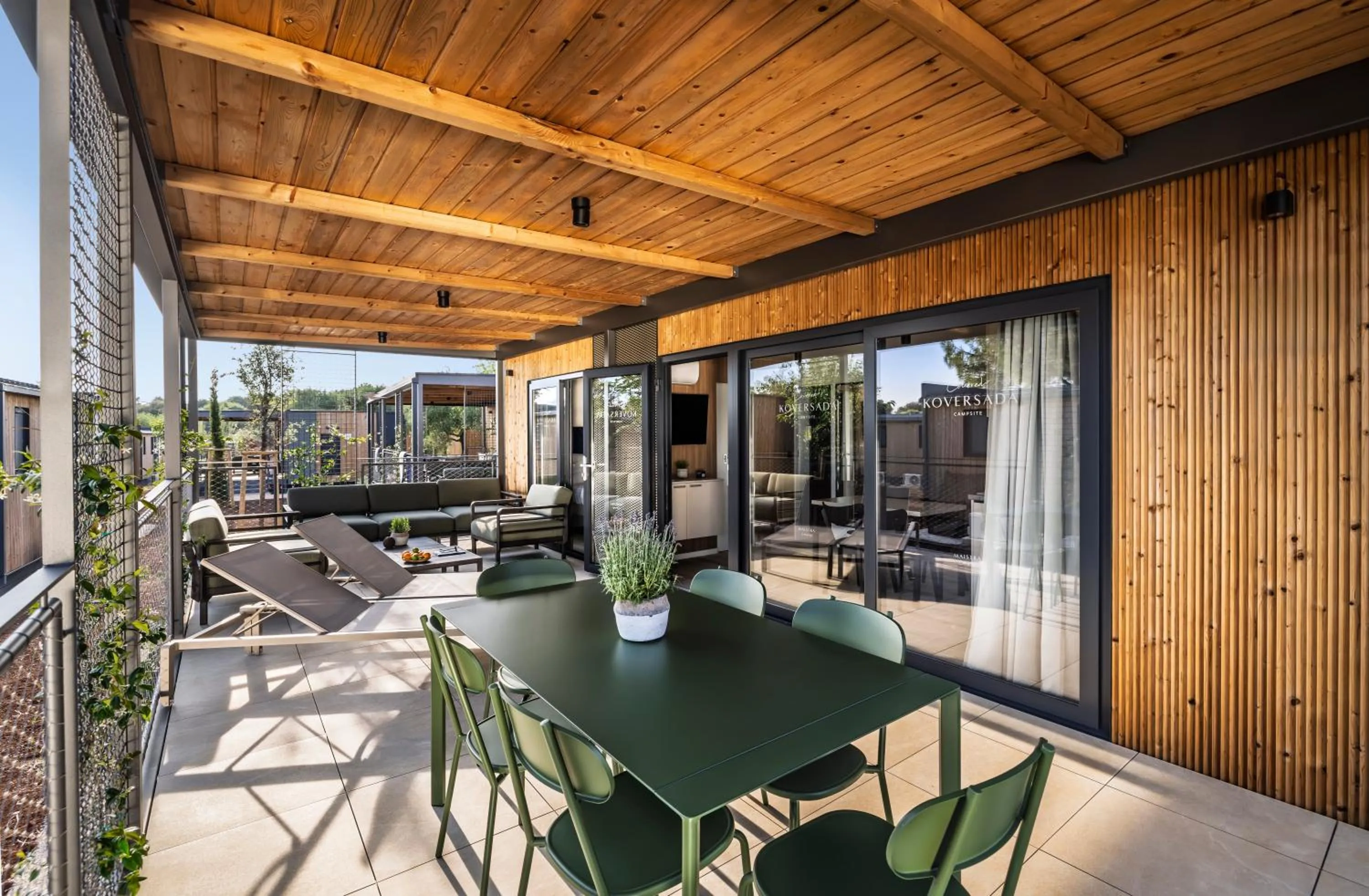 Patio in Maistra Camping Koversada Covered Mobile homes