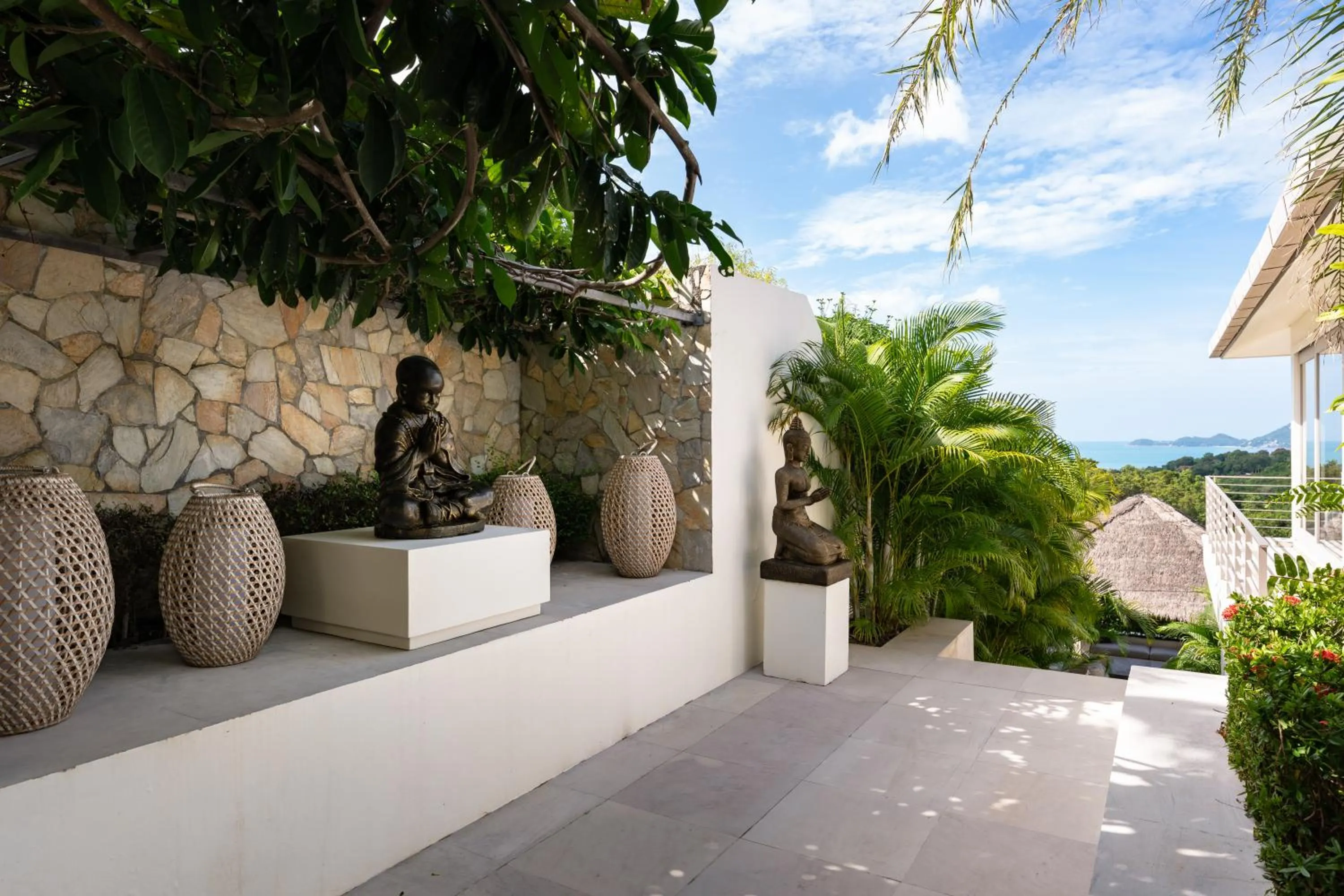 Patio in Villa Kohia, stunning sea views, breakfast, serviced daily, private dining service on request, North Chaweng