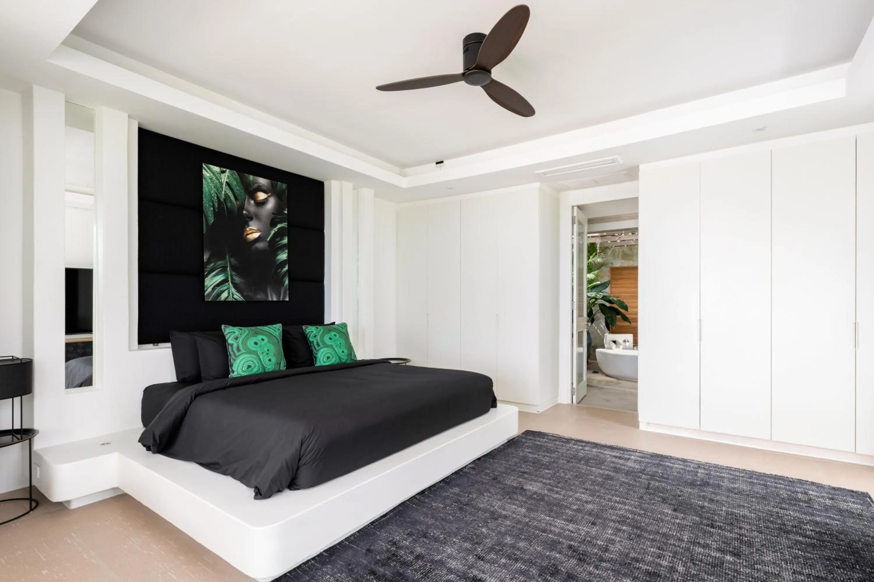 Bed in Villa Kohia, stunning sea views, breakfast, serviced daily, private dining service on request, North Chaweng