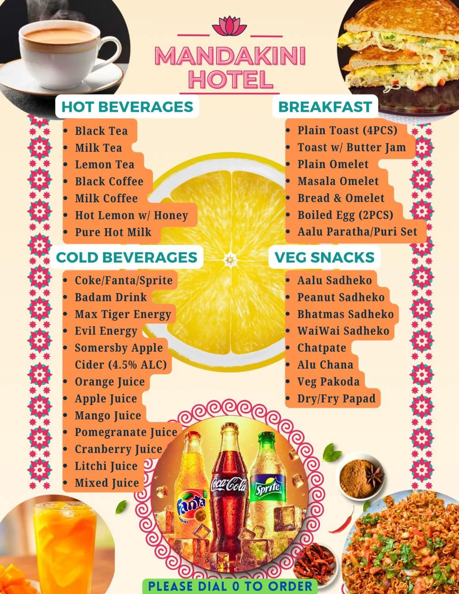 Breakfast in Om Mandakini Hotel