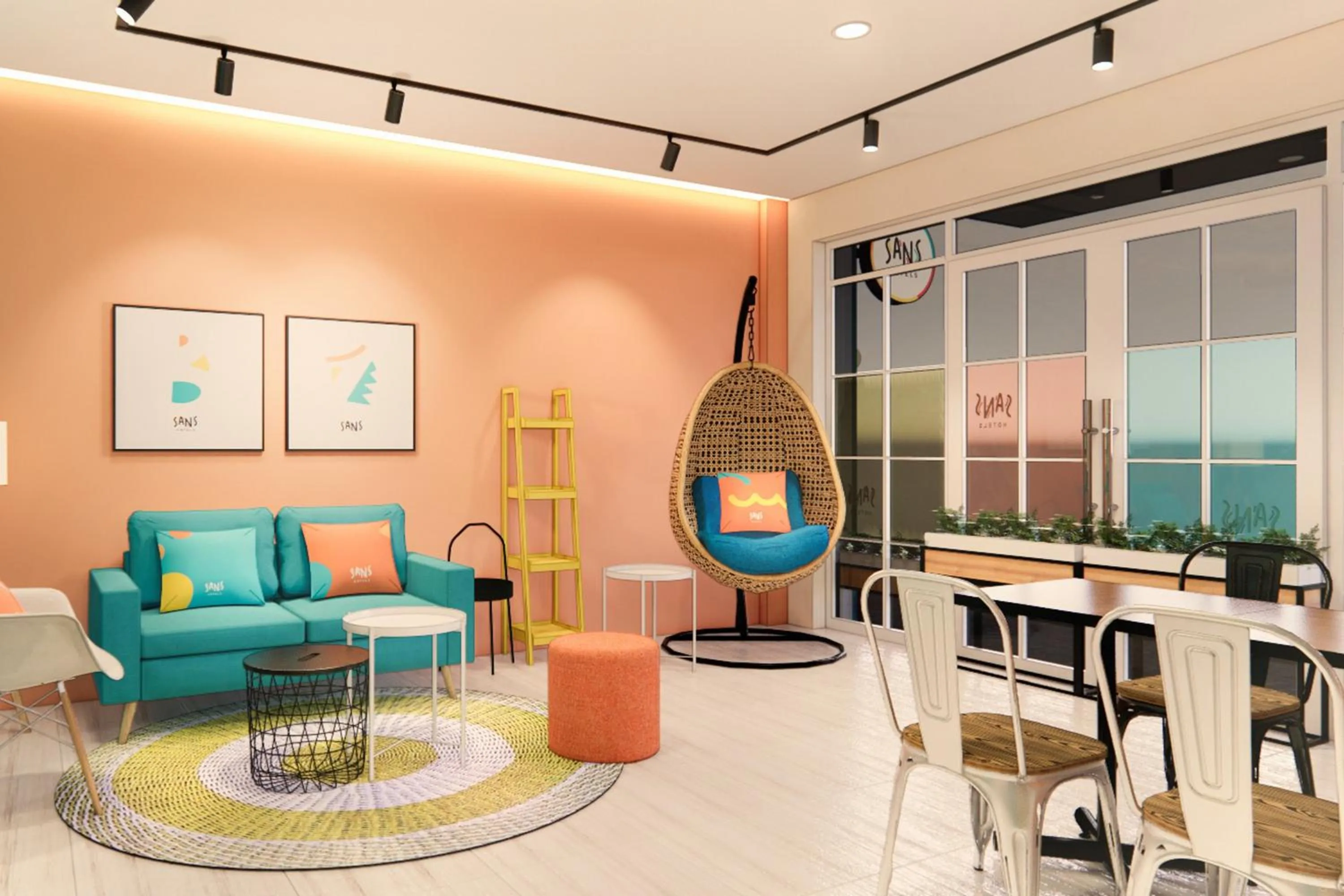 Seating area in Sans Hotel Cengkareng