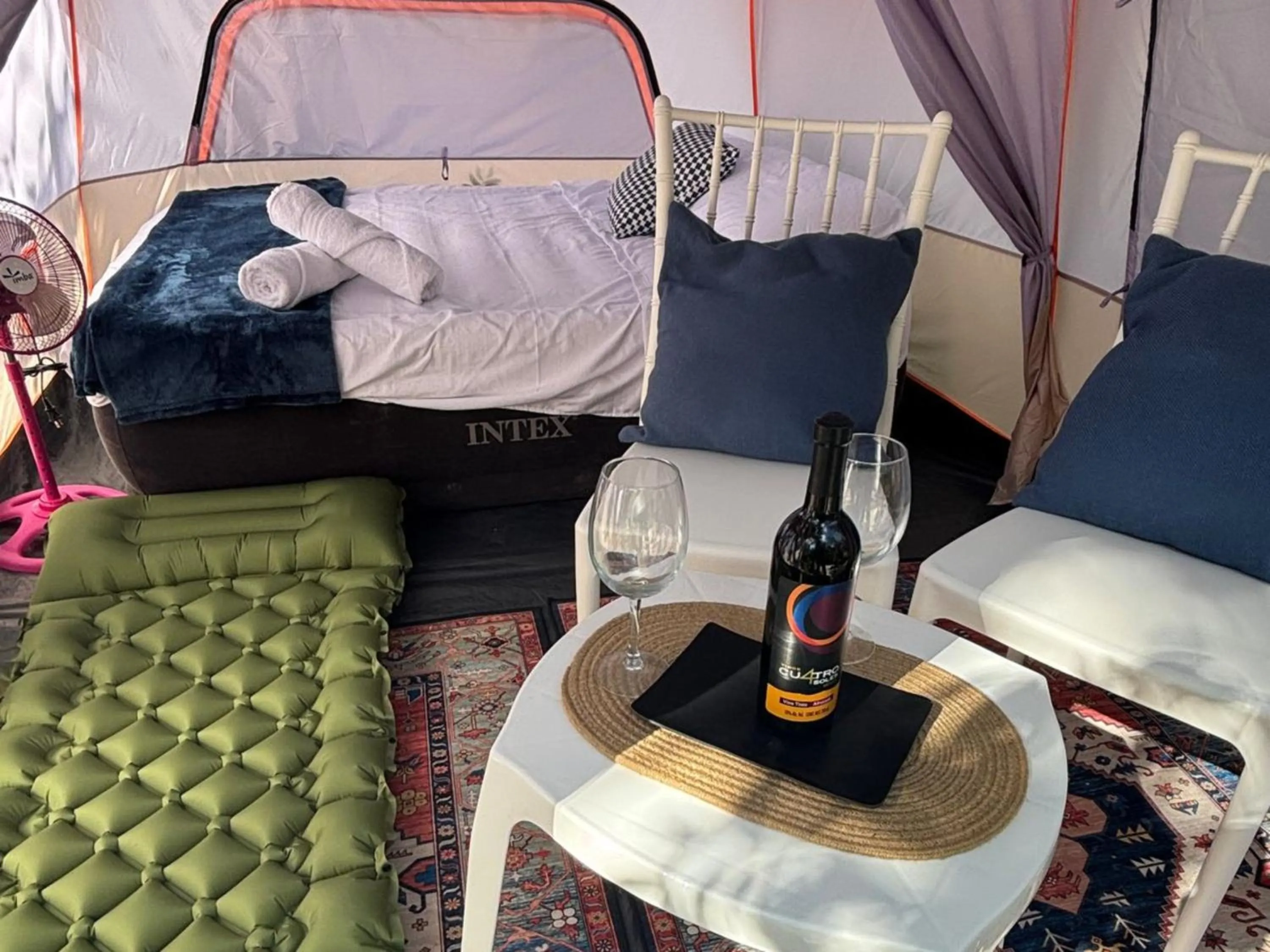 Bed in BACALAR INN Hotel