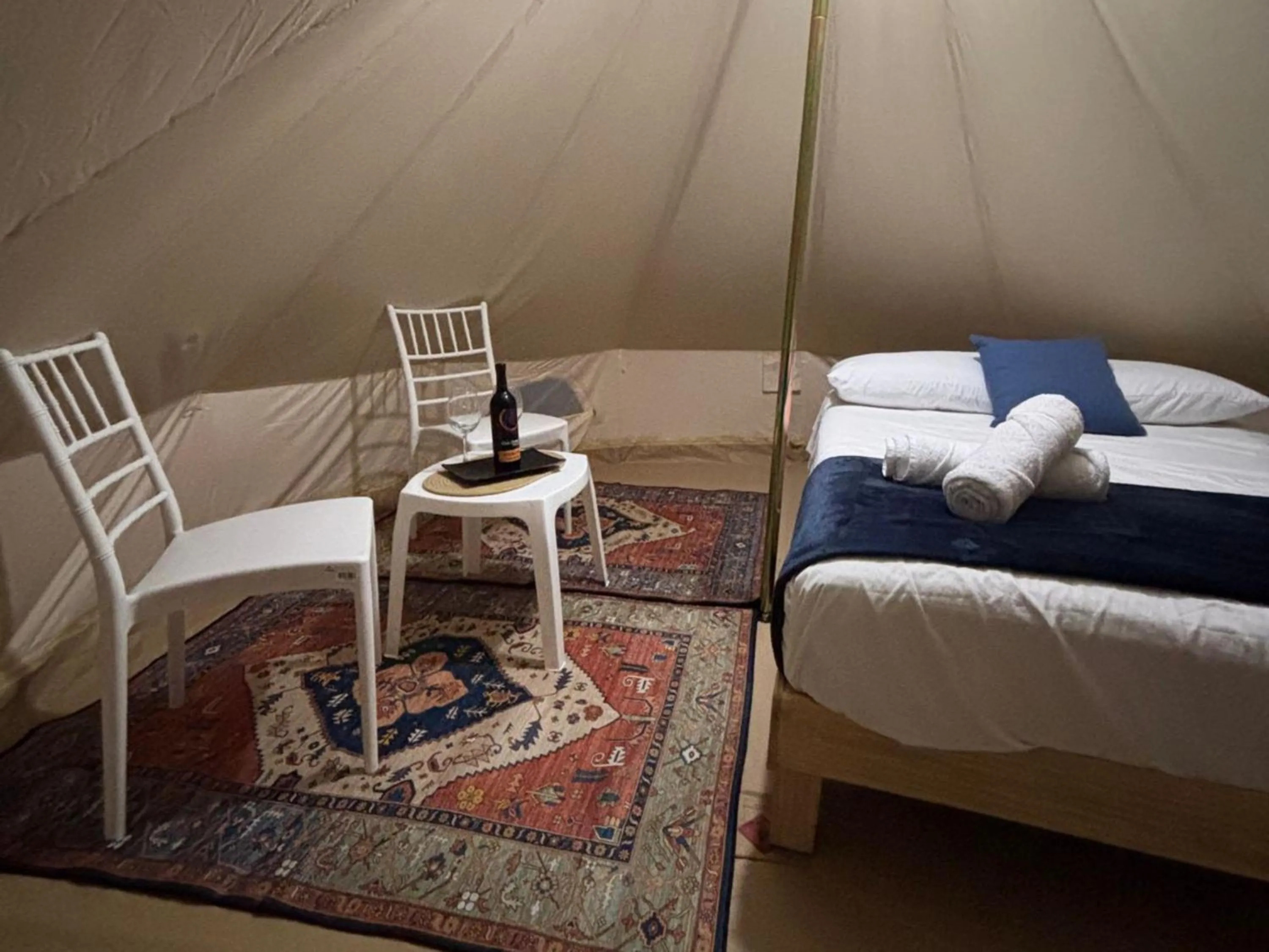 Bed in BACALAR INN Hotel