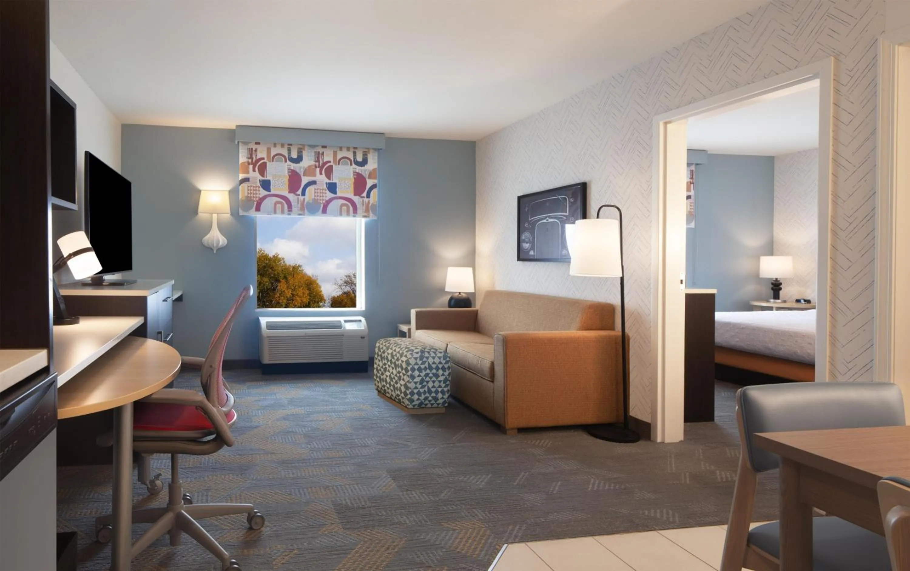 Living room, Bed in Home2 Suites by Hilton Canton