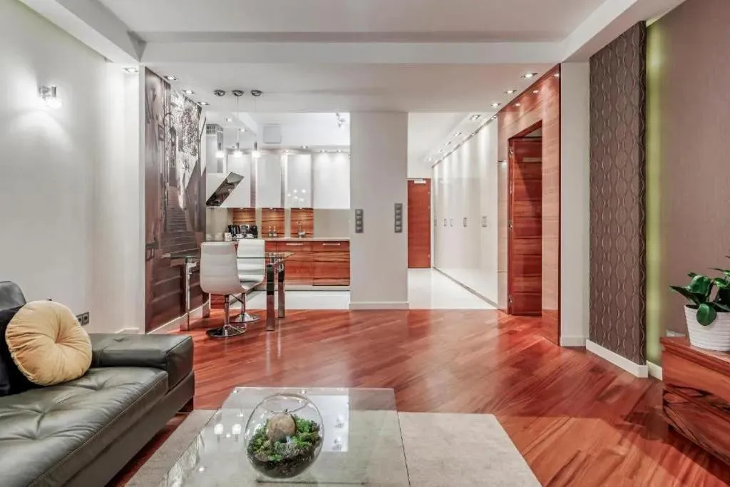 Living room in inQse Warsaw Centre