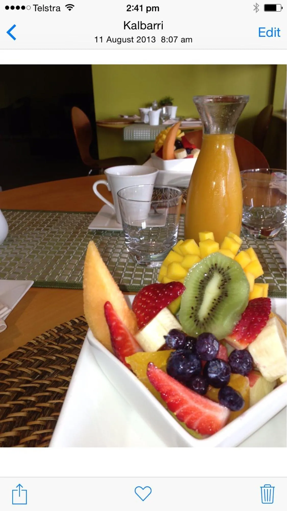 Breakfast in Gecko Lodge Kalbarri