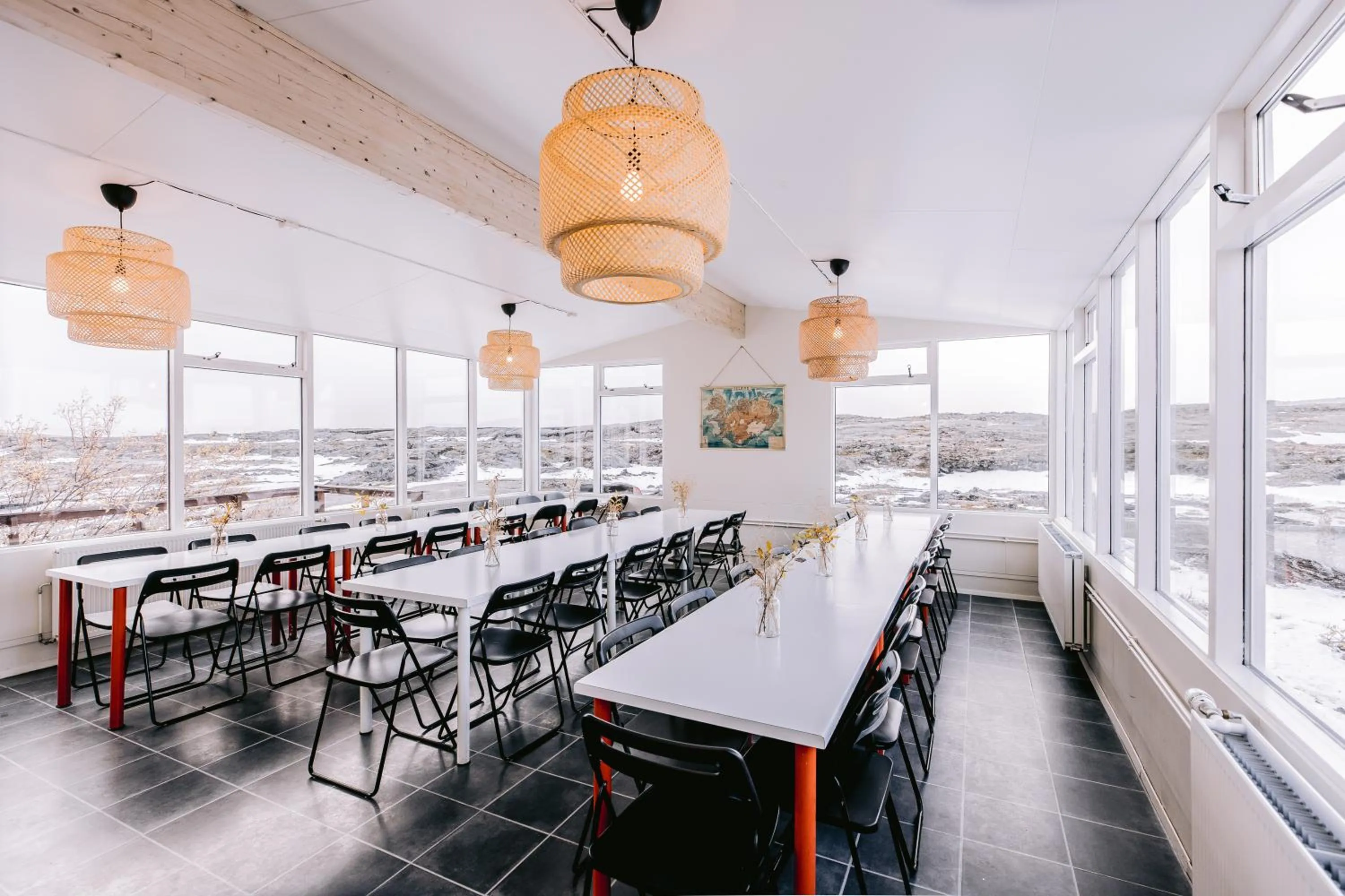 Communal kitchen in Hlid Hostel