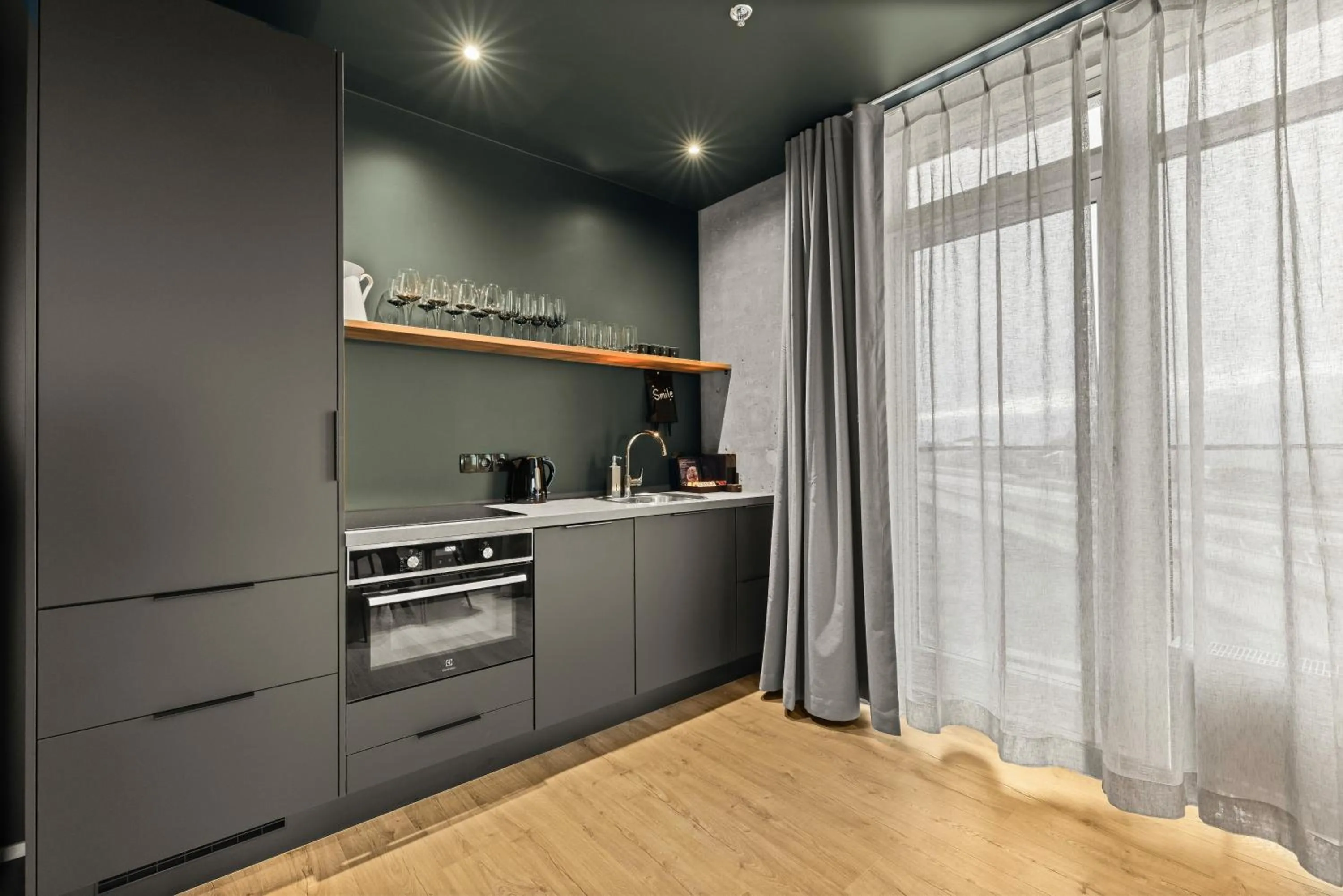 kitchen in Aurora Nooks Apartments by Heimaleiga