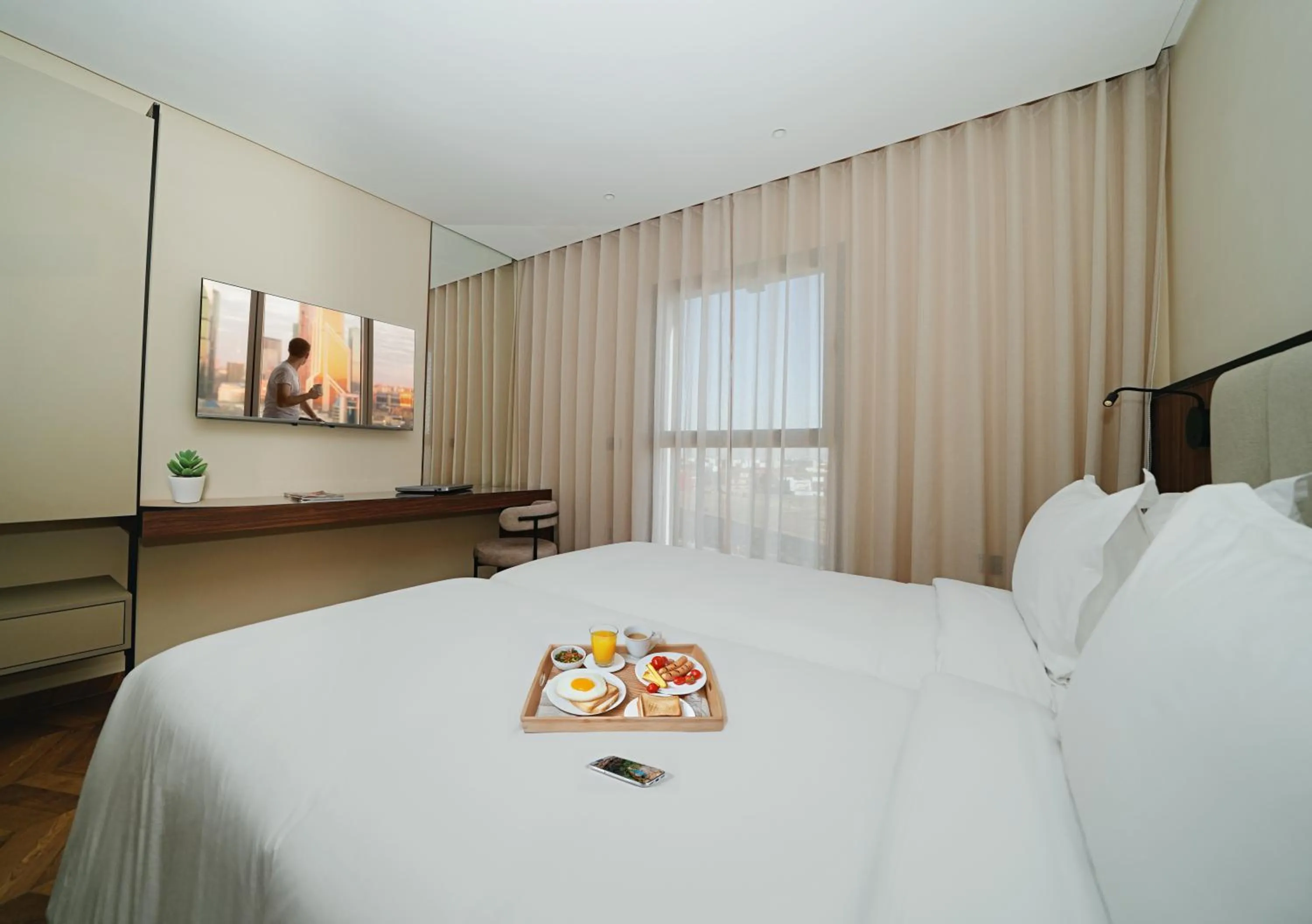 Bed in Citadines Almaz Aparthotel Casablanca