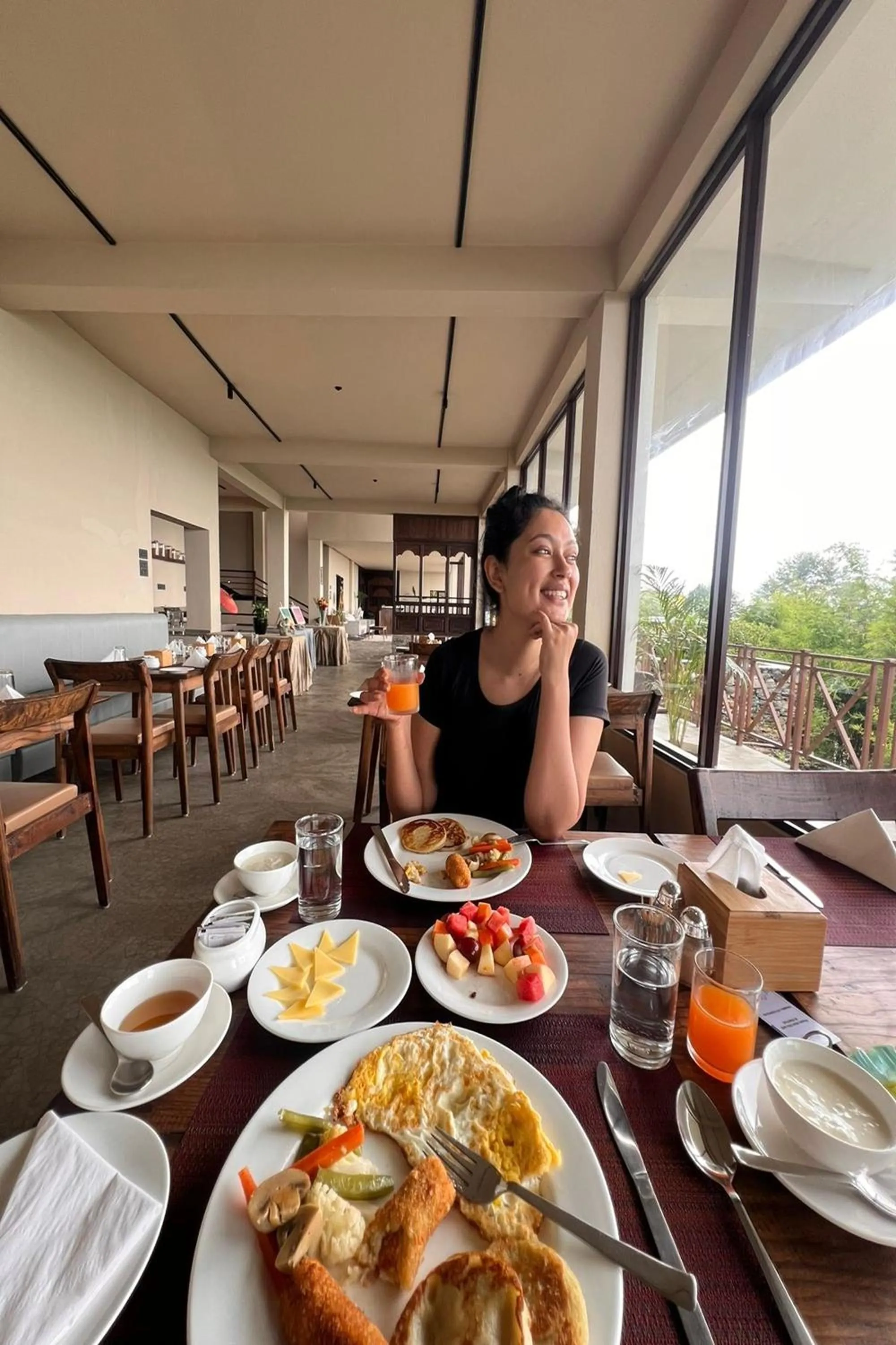 group of guests in Nana Mountain Resort Mt Annapurna View