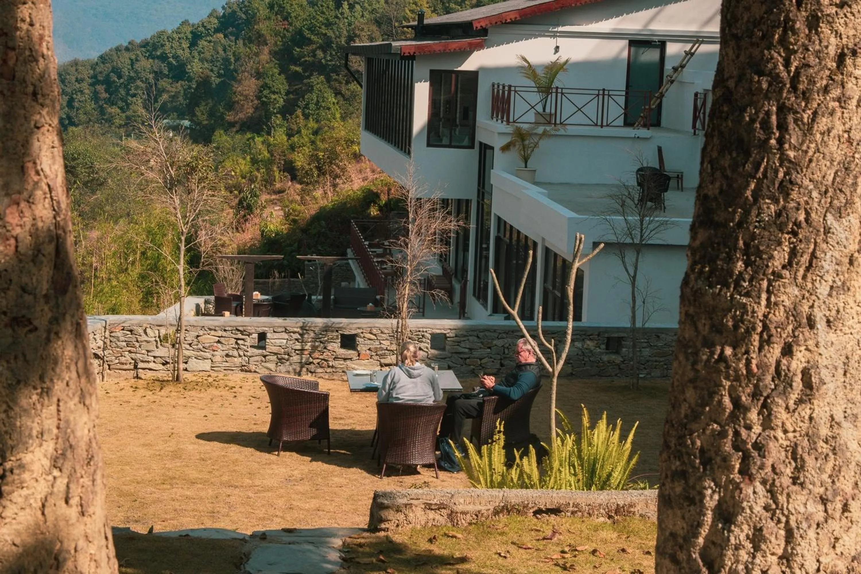 group of guests in Nana Mountain Resort Mt Annapurna View