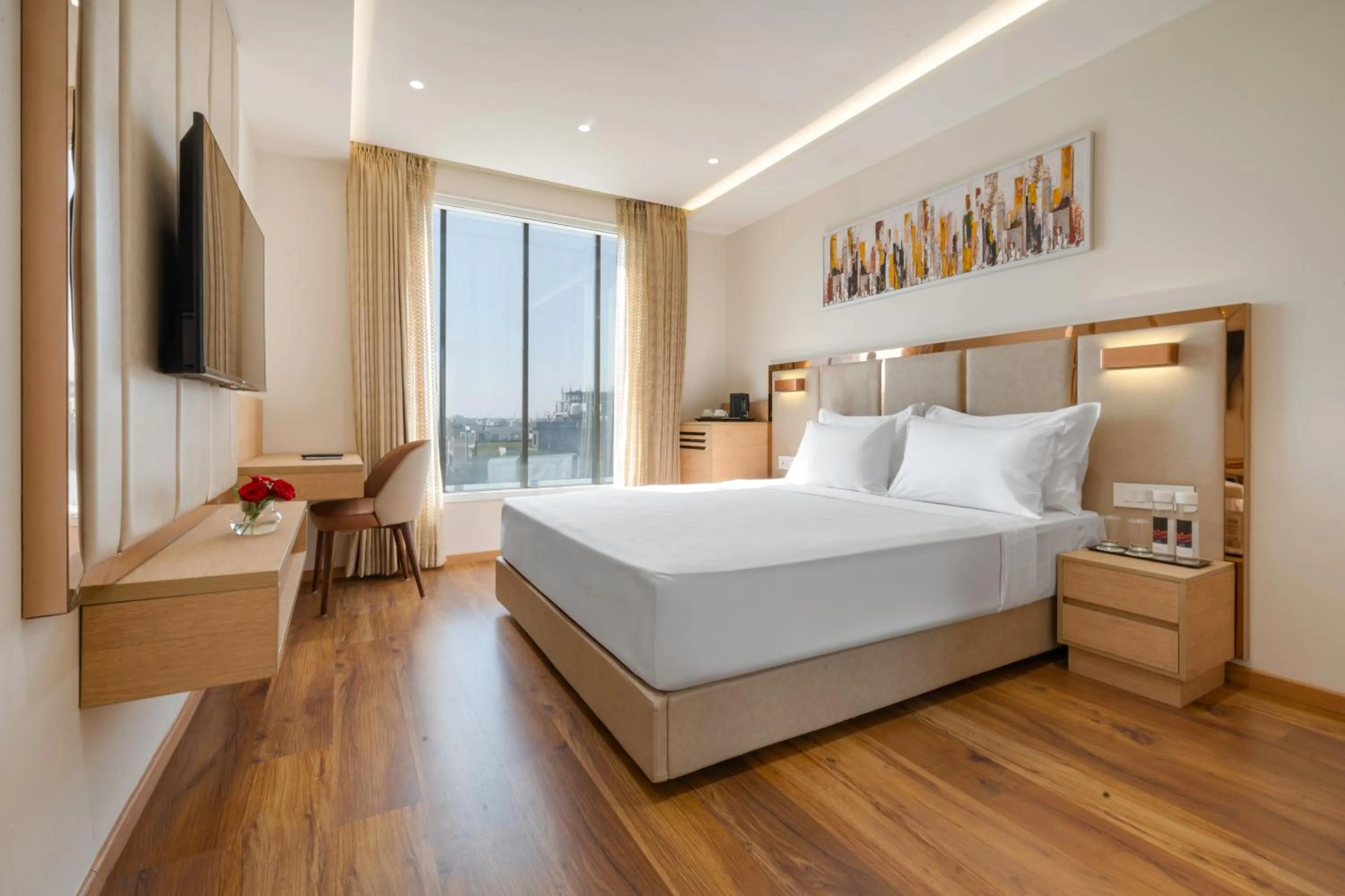 Photo of the whole room, Bed in Clarks Inn Indore