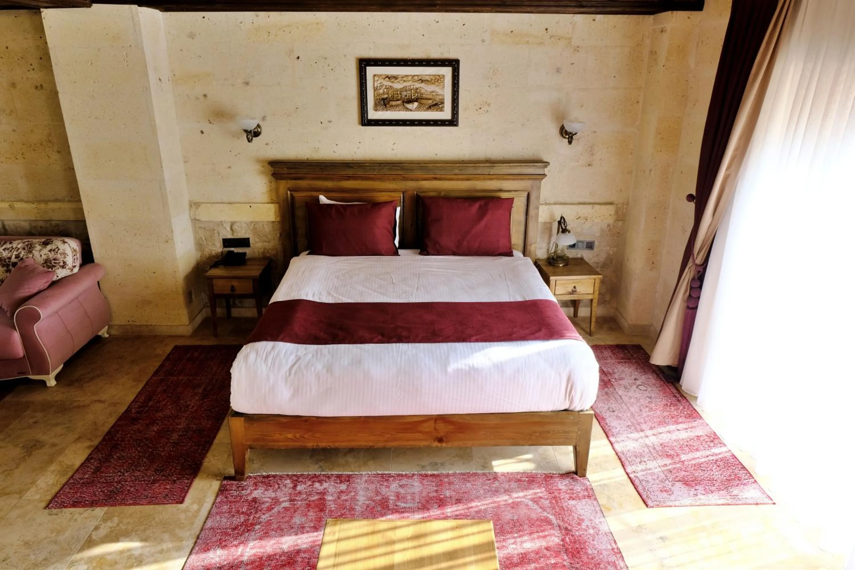 Bed in Unique Cappadocia Palace