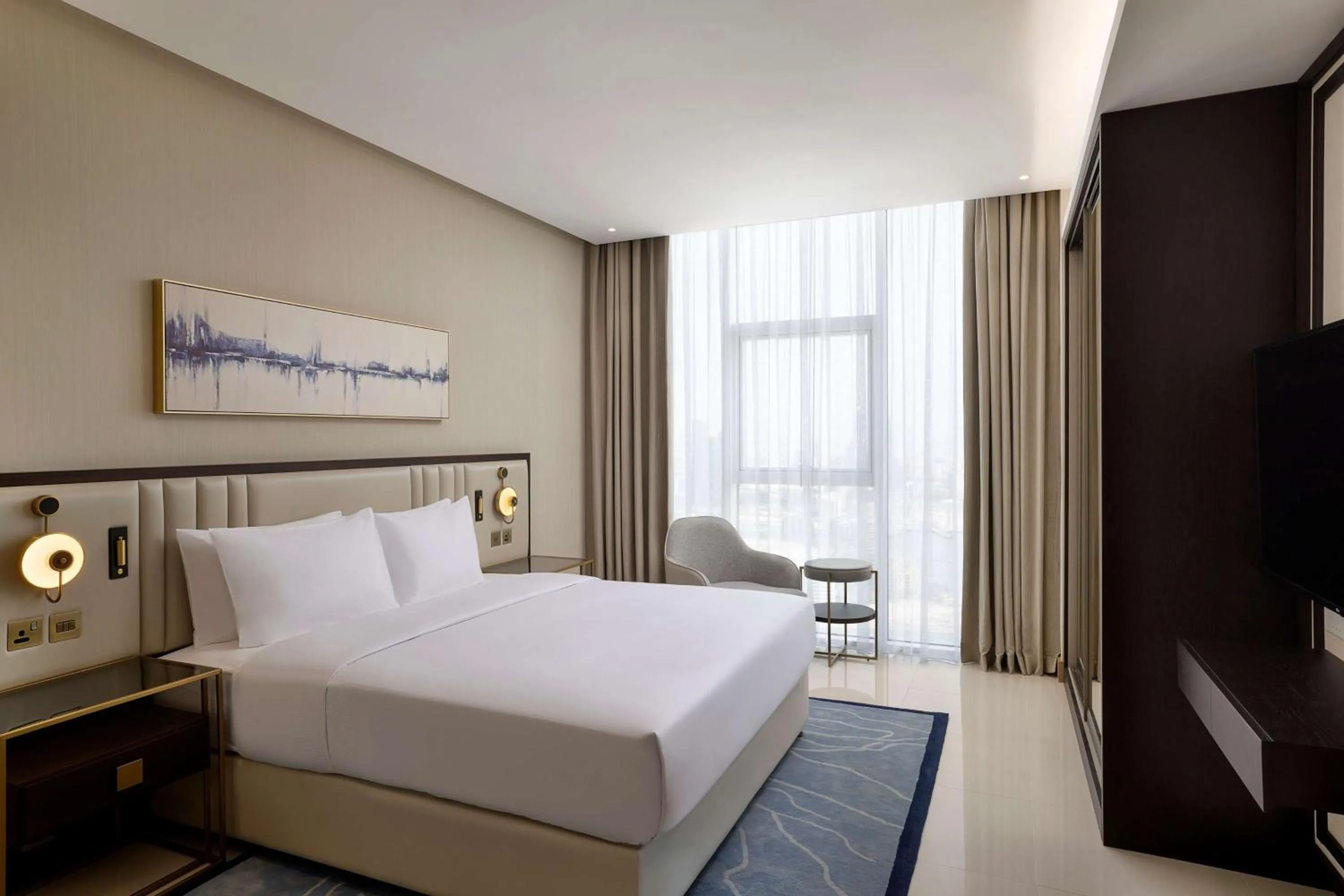 Bed in Hilton Bahrain City Centre Hotel & Residences