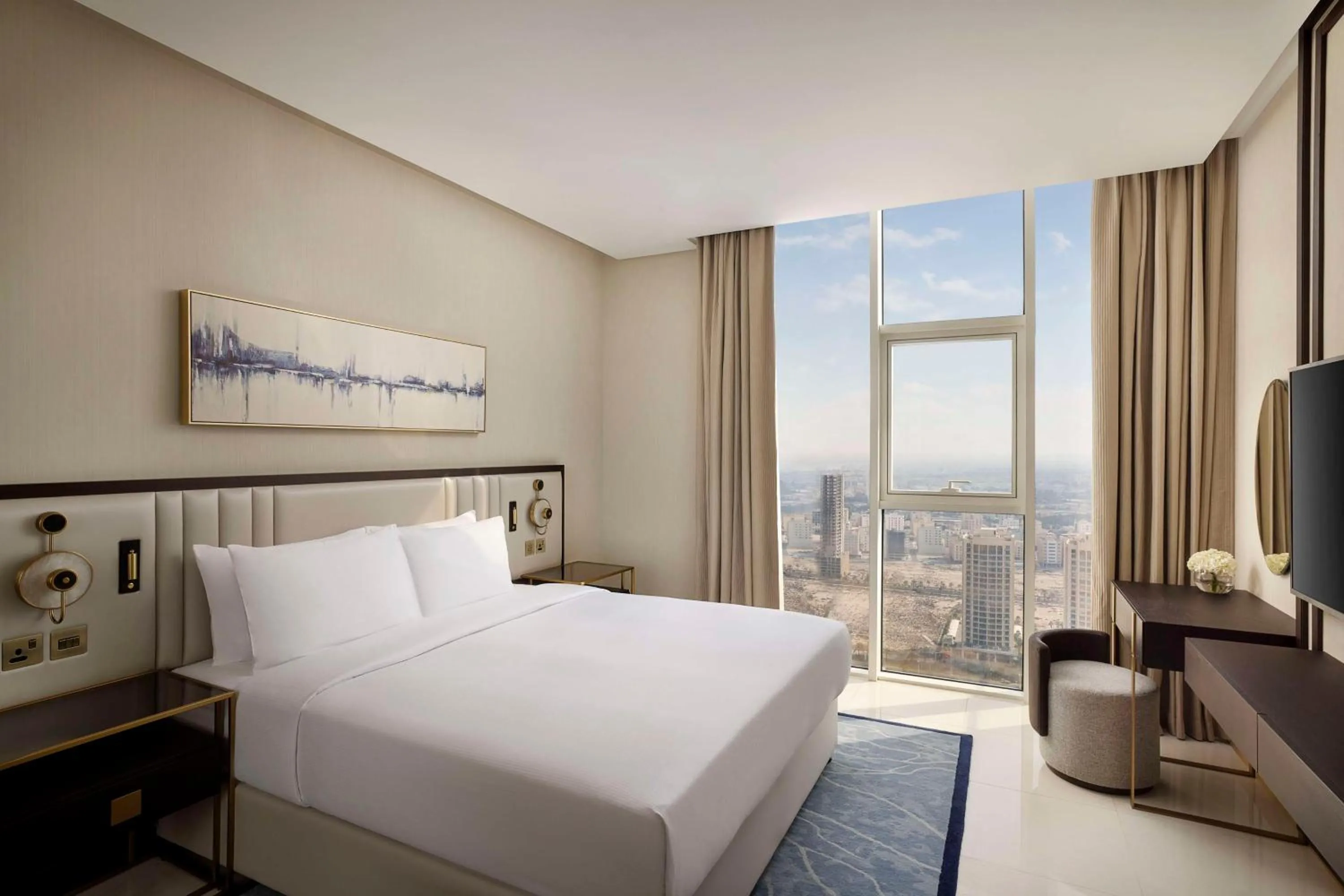 Bed in Hilton Bahrain City Centre Hotel & Residences