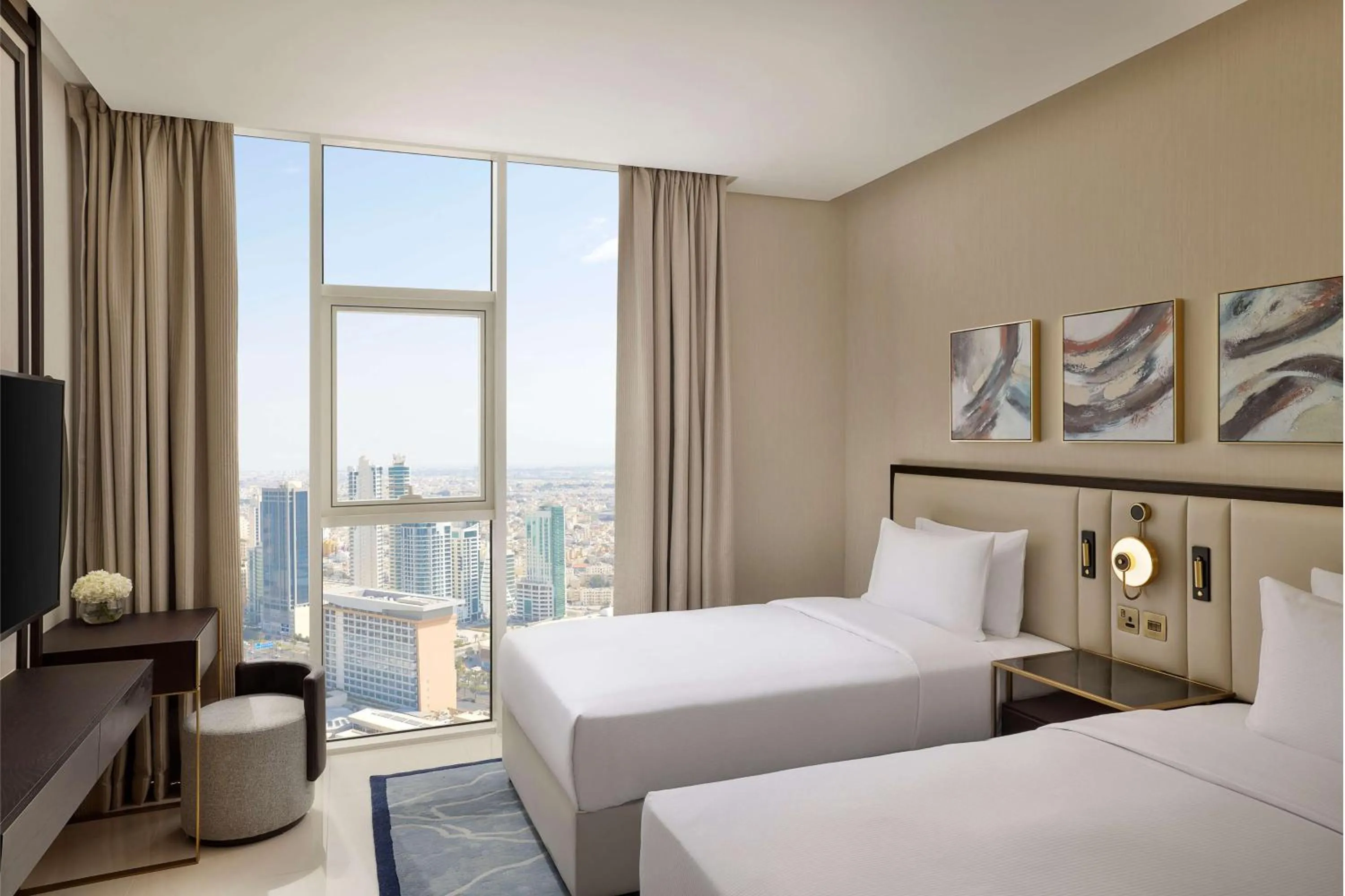 Bed in Hilton Bahrain City Centre Hotel & Residences