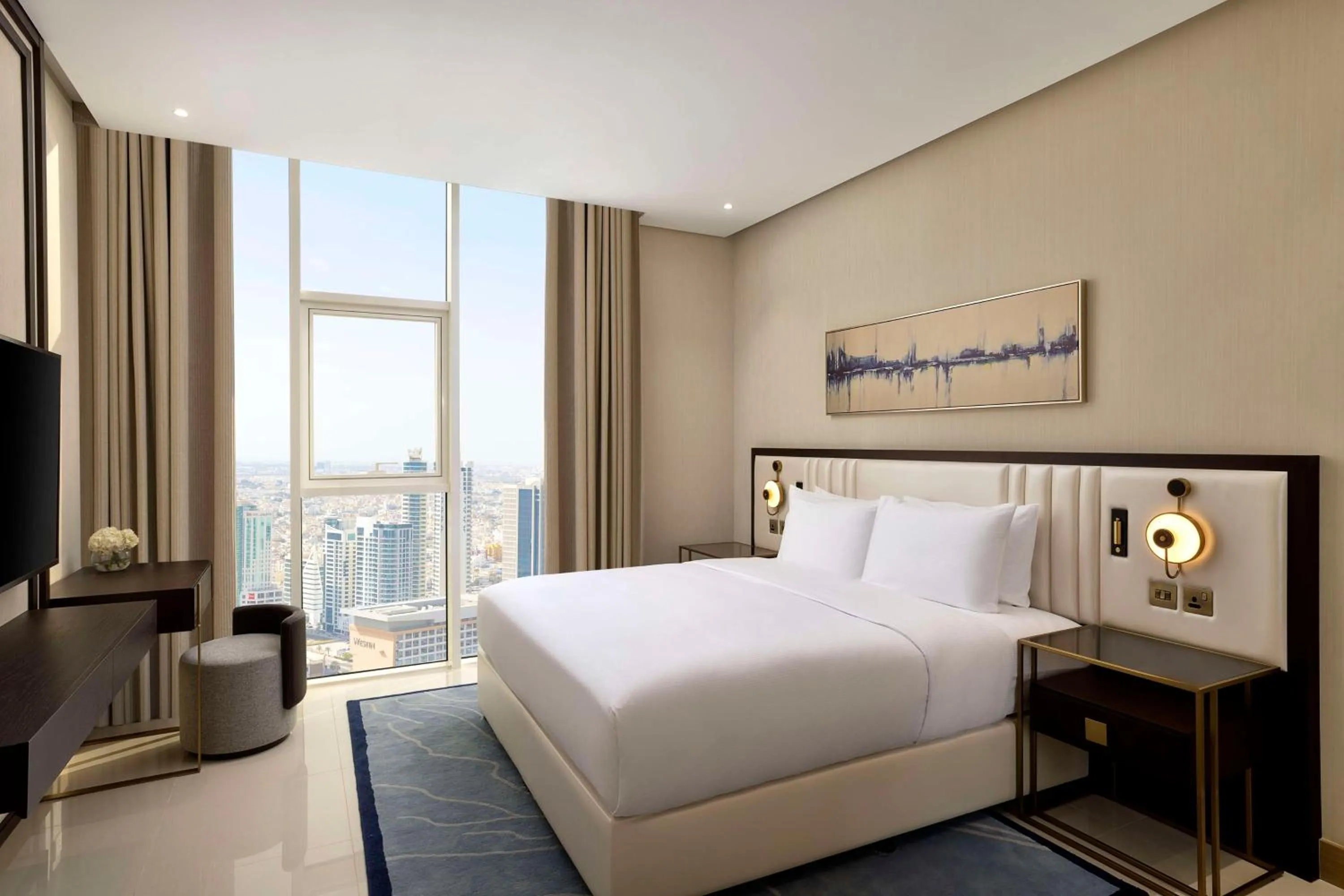 Bed in Hilton Bahrain City Centre Hotel & Residences