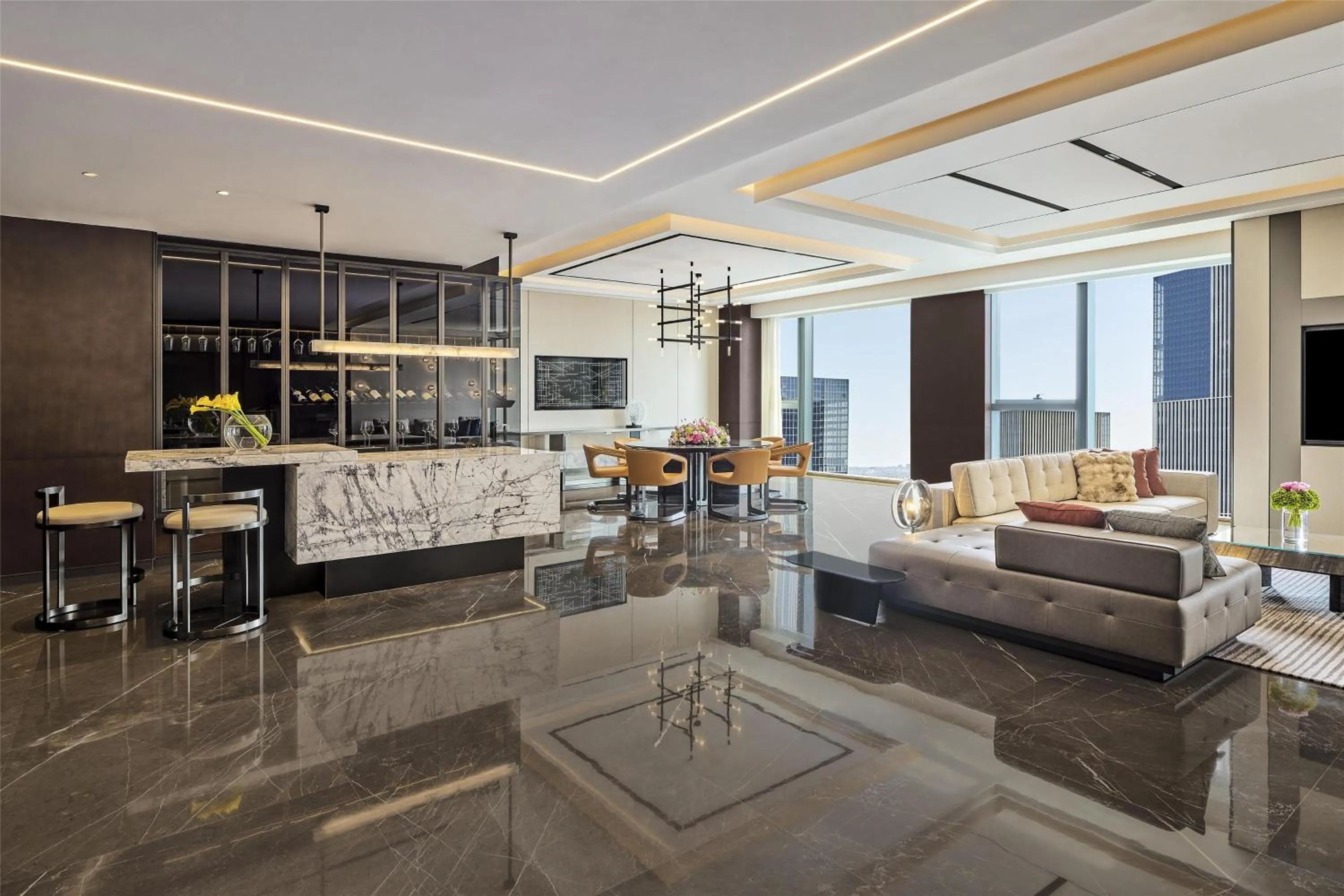 Living room in Hilton Shanghai Zhangjiang Science City