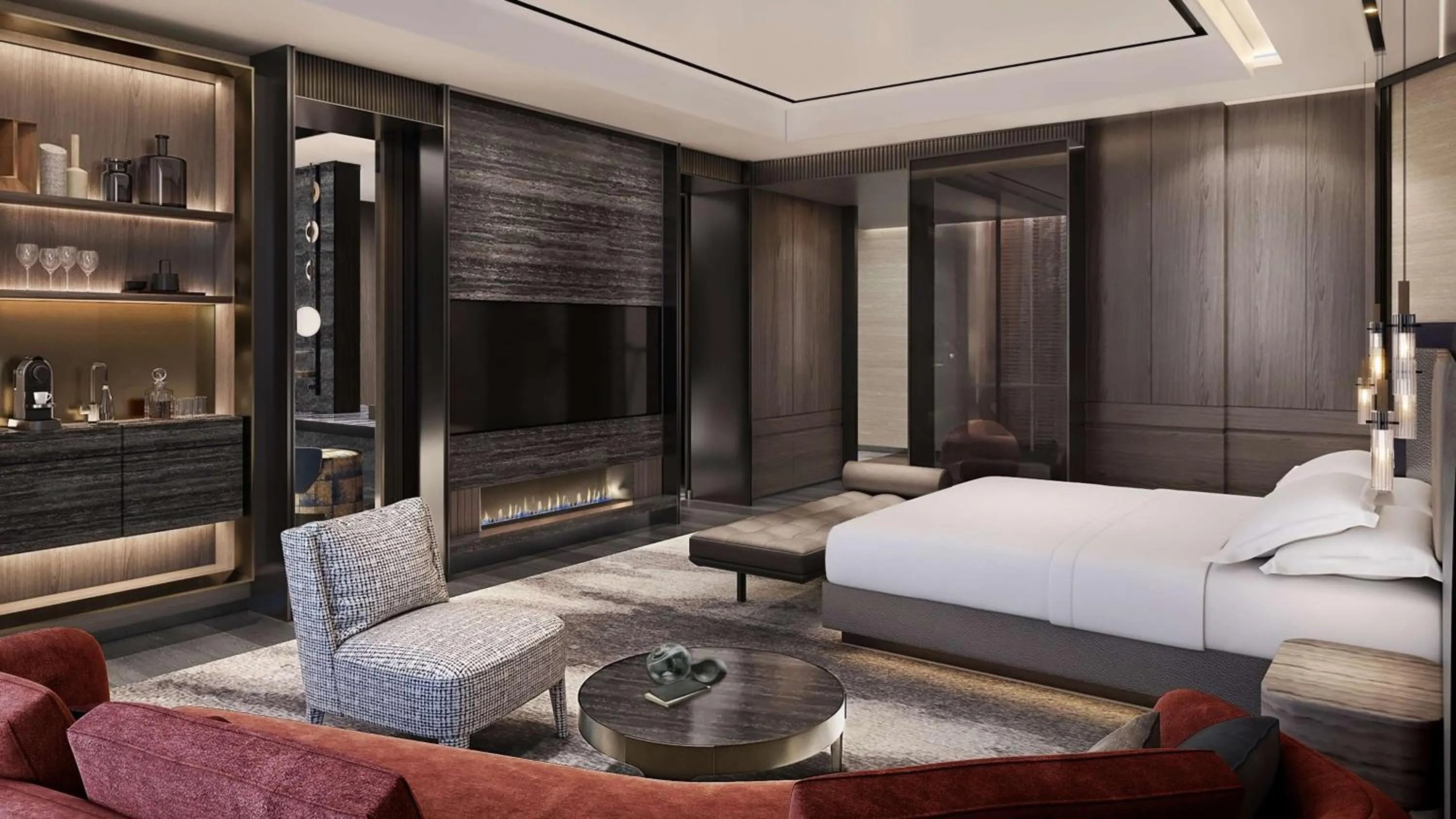 Living room, Bed in Hilton Shanghai Zhangjiang Science City