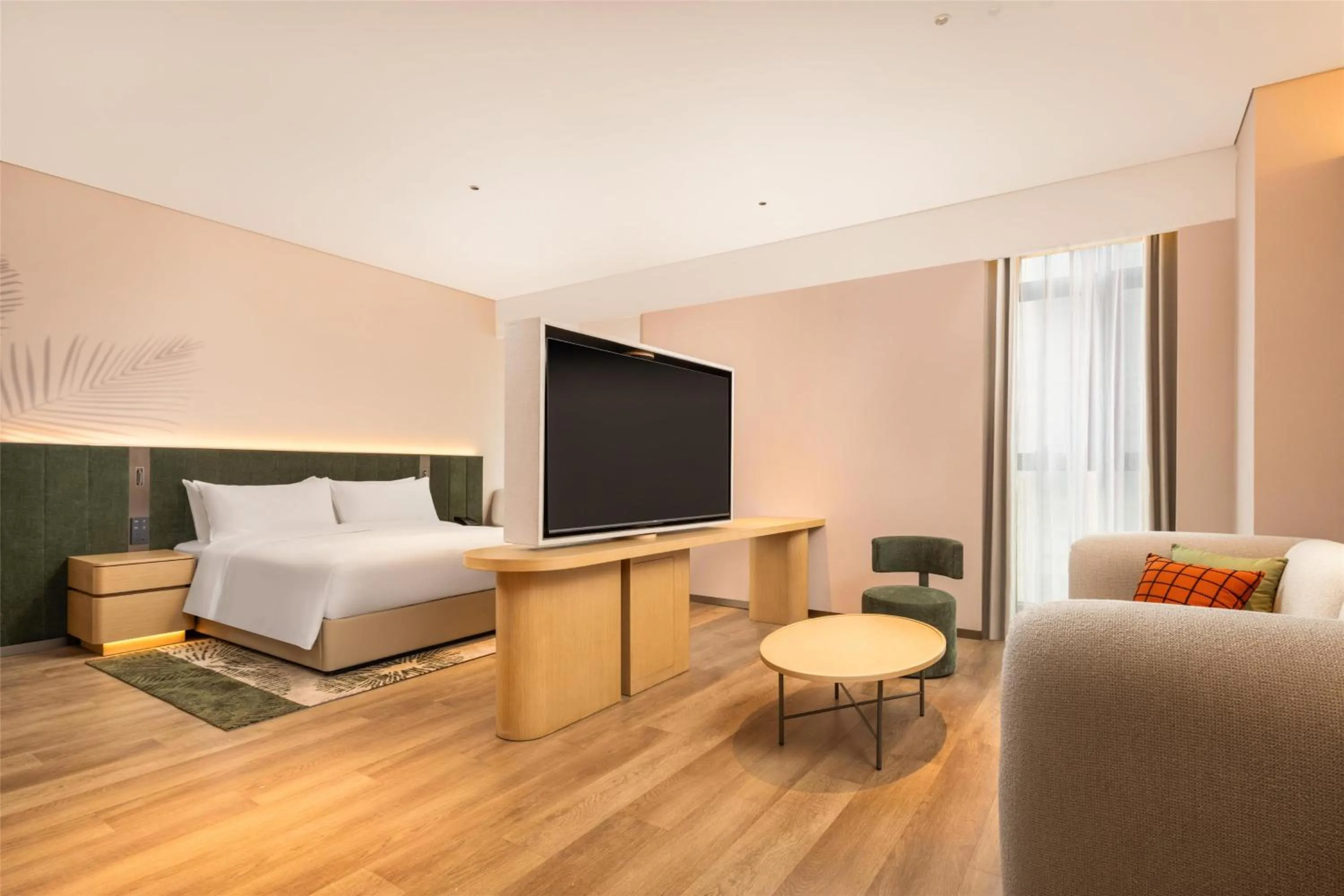 Living room, Bed in Hilton Garden Inn Olympic Sports Center Jinan