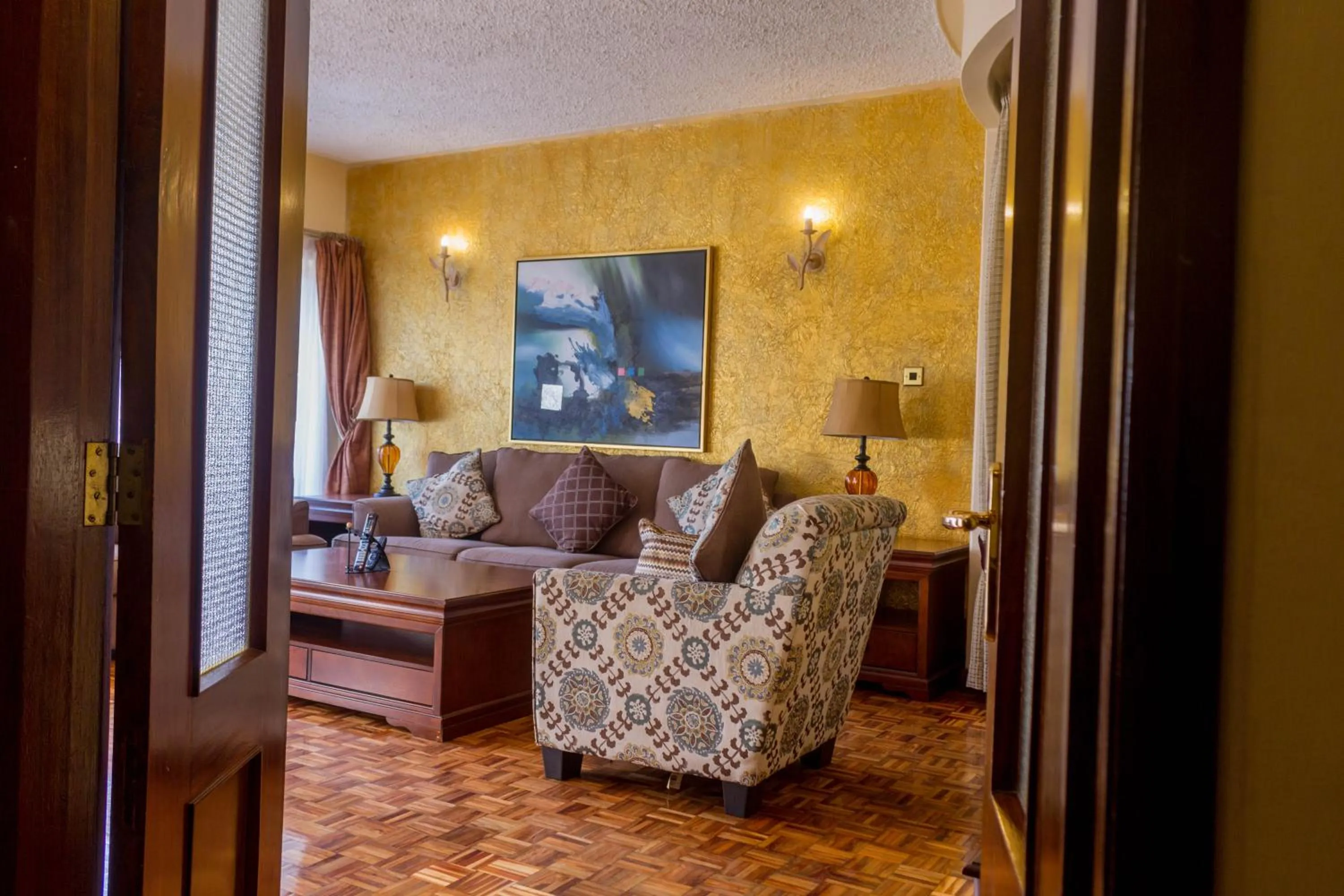 Living room in Mimosa Court Apartments