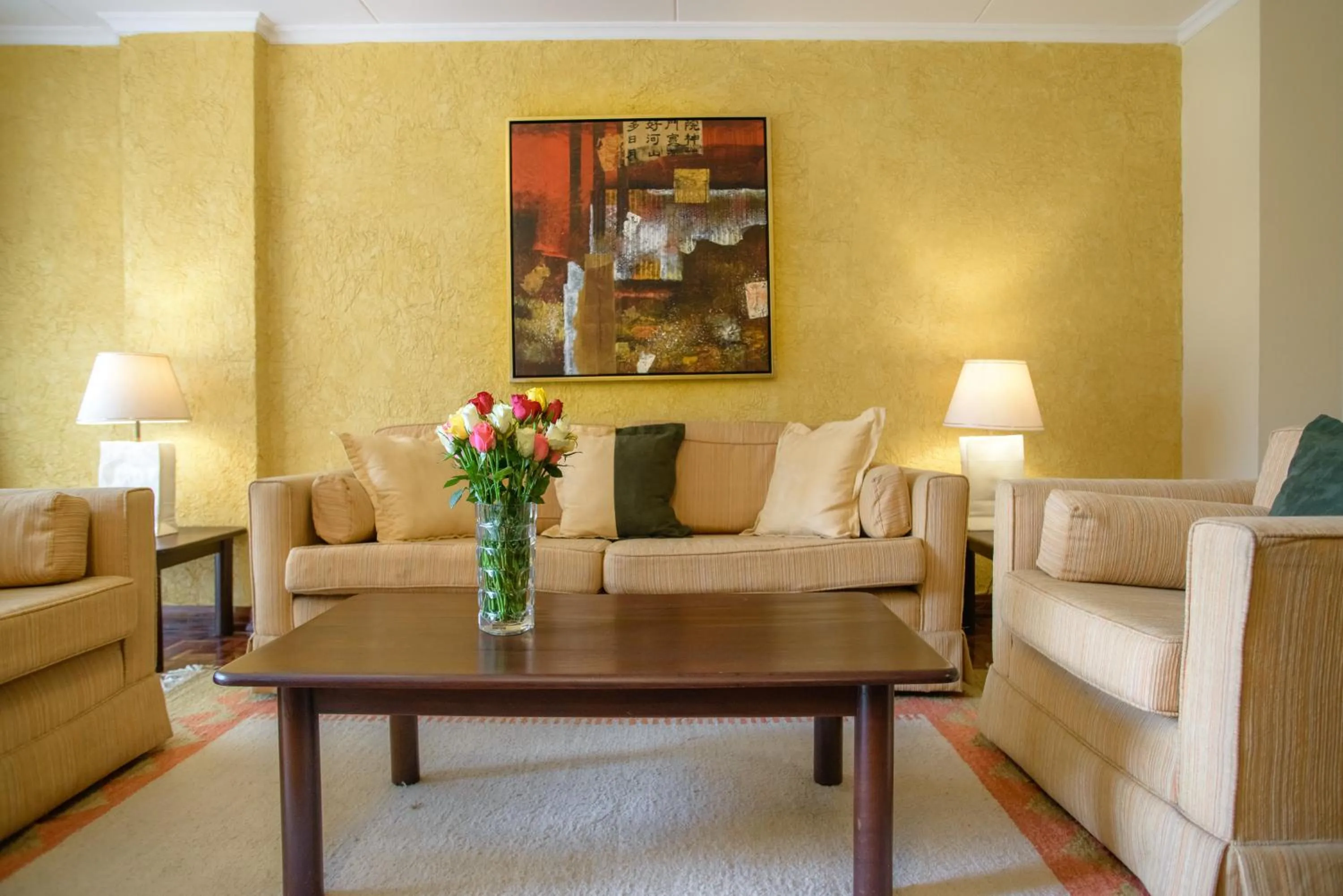 Living room in Mimosa Court Apartments