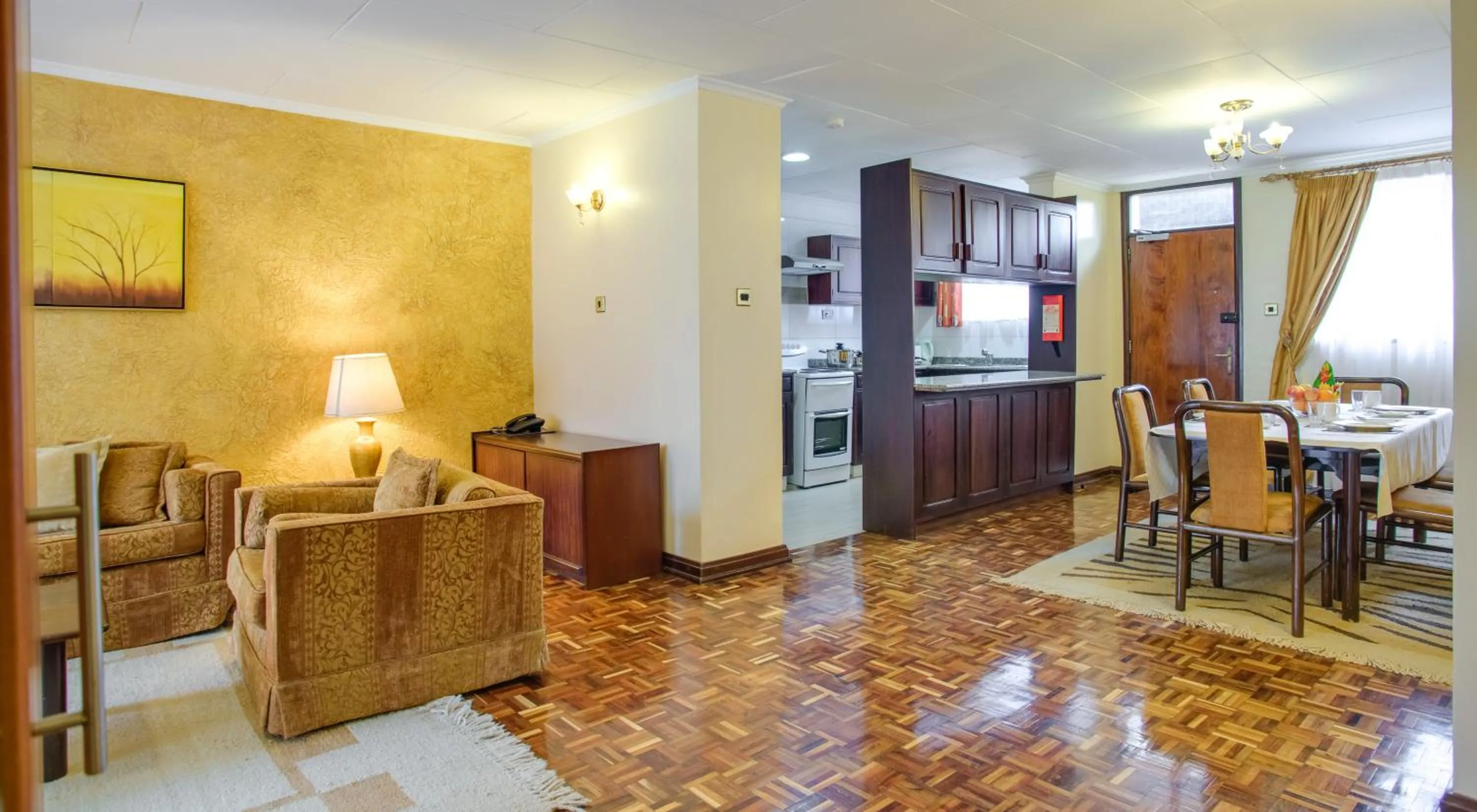 Living room in Mimosa Court Apartments