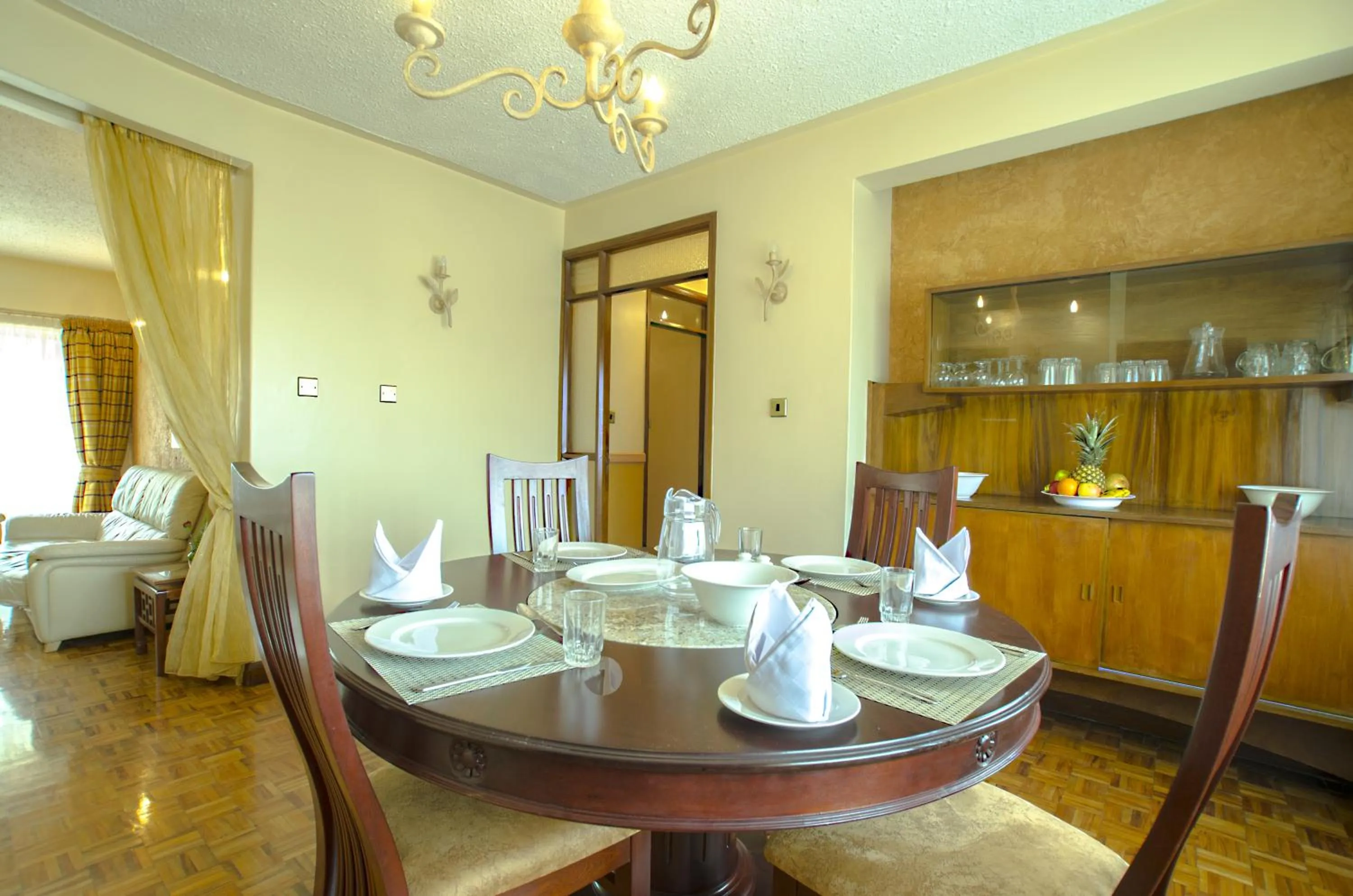 Living room in Mimosa Court Apartments