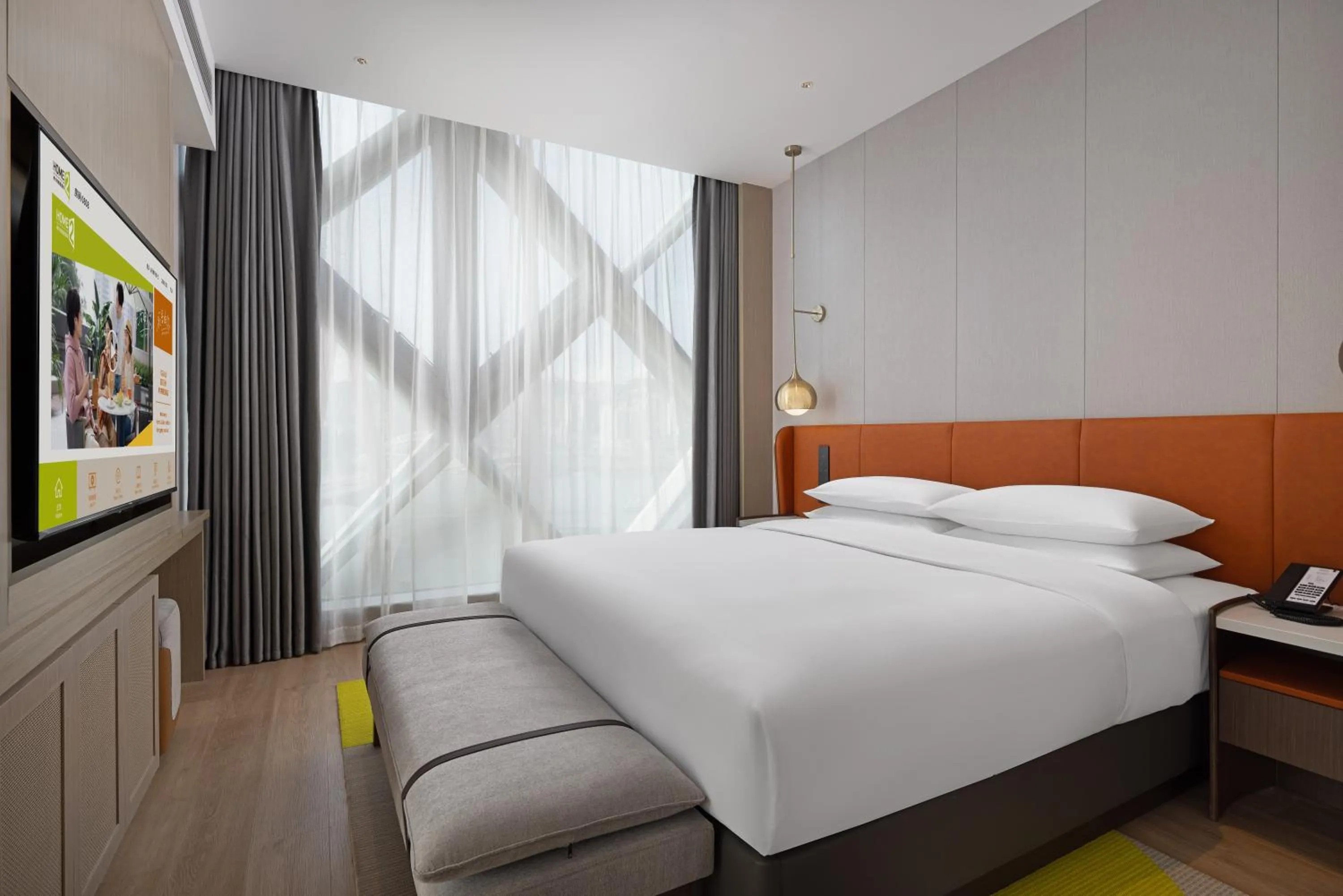 Photo of the whole room, Bed in Home2 Suite by Hilton Chongqing Wanzhou