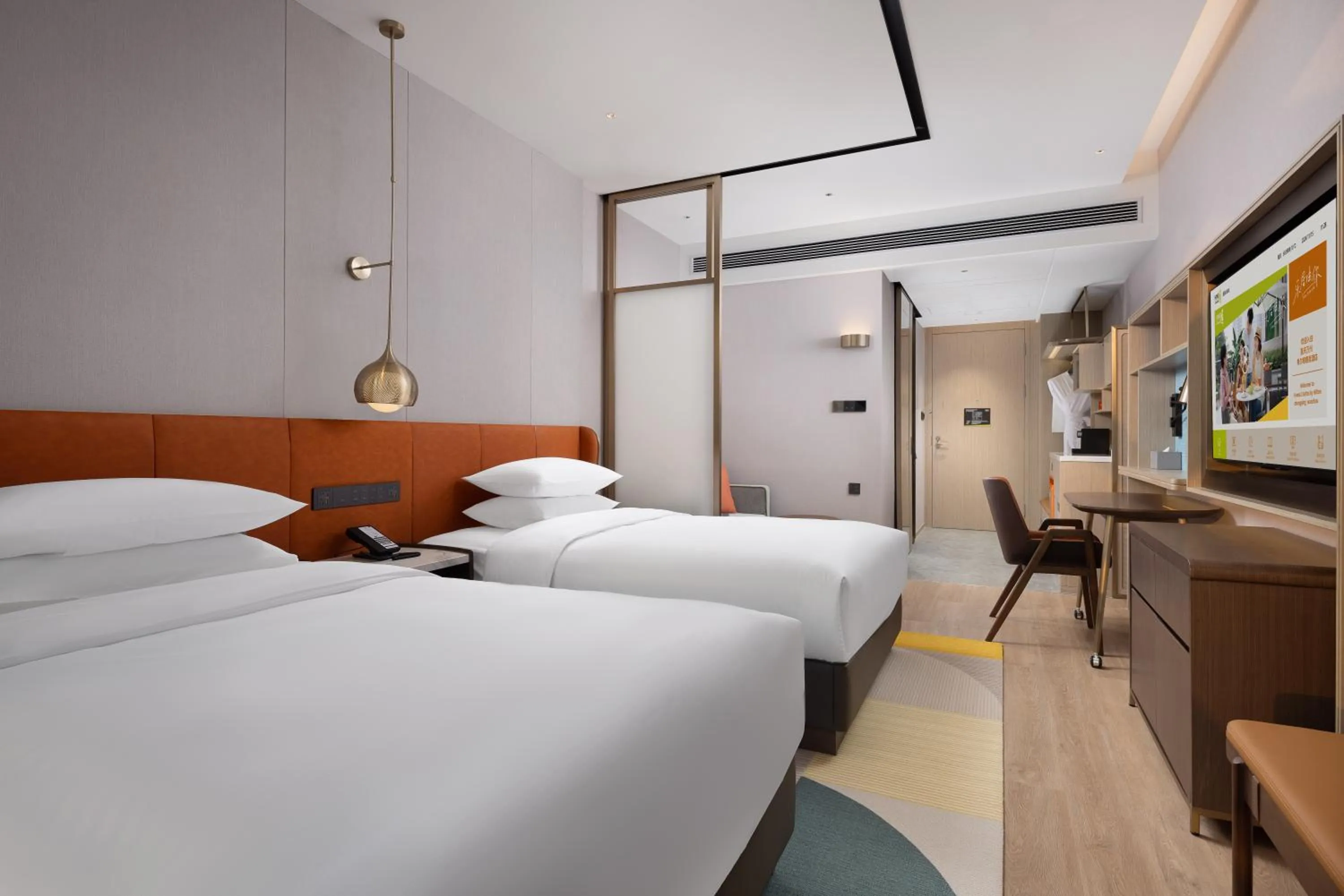 Photo of the whole room, Bed in Home2 Suite by Hilton Chongqing Wanzhou