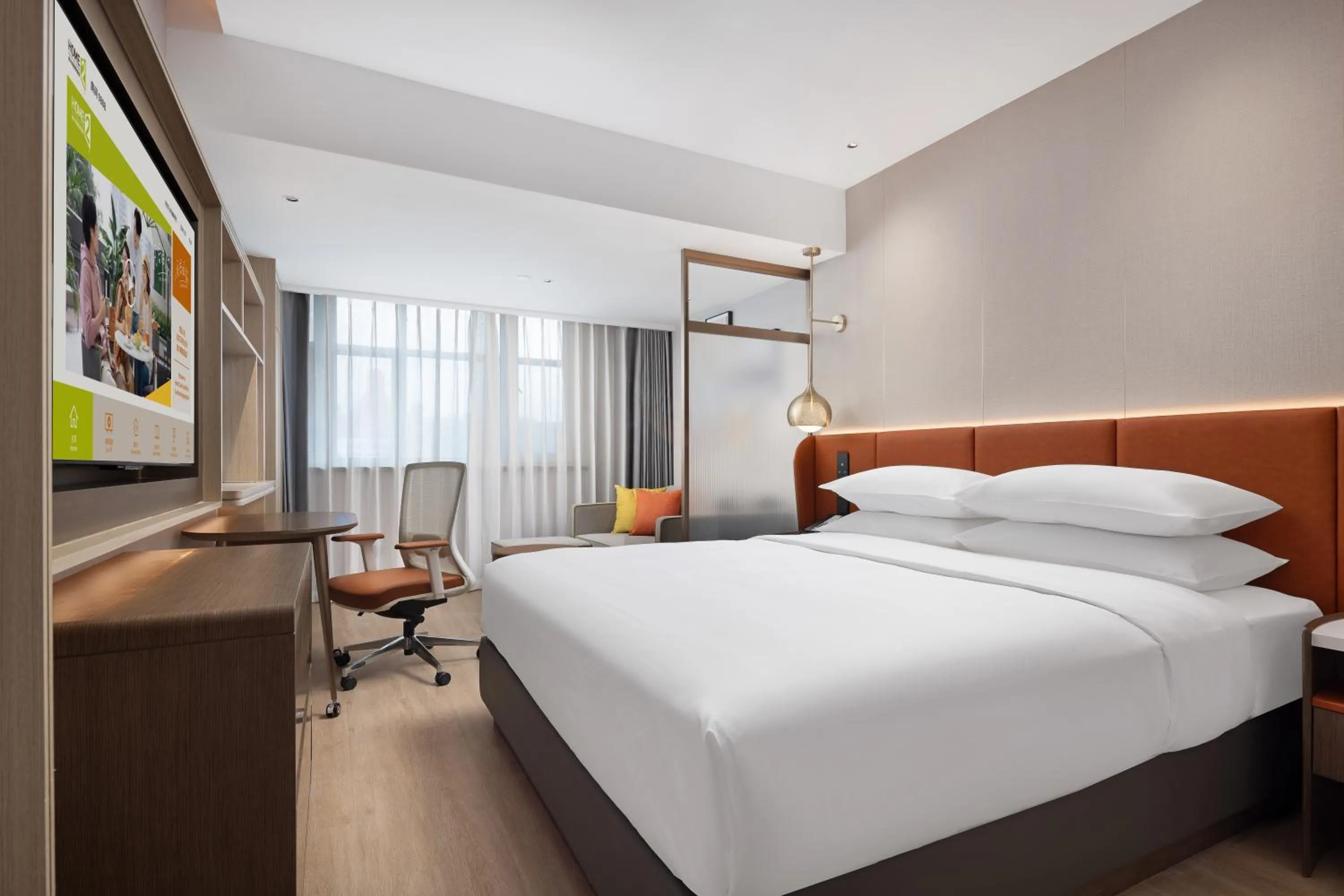 Photo of the whole room, Bed in Home2 Suite by Hilton Harbin Central Street