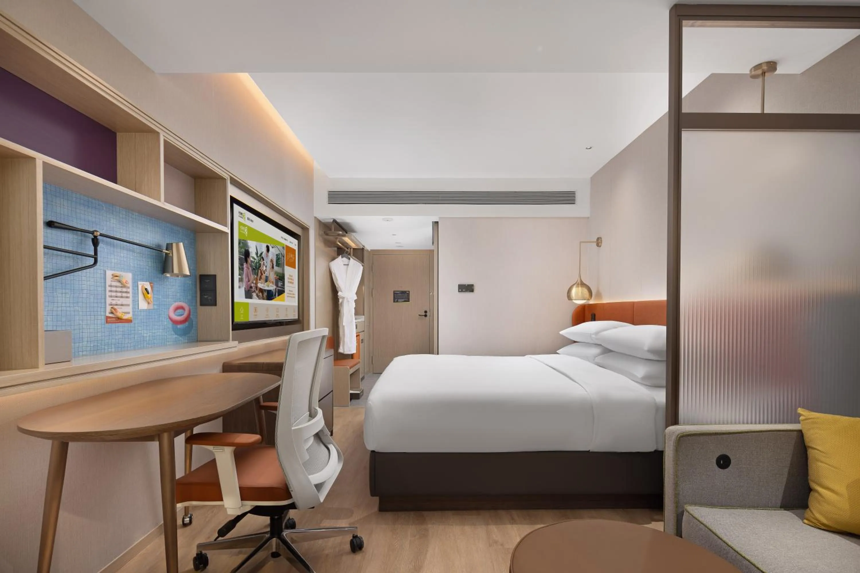 Photo of the whole room, Bed in Home2 Suite by Hilton Harbin Central Street