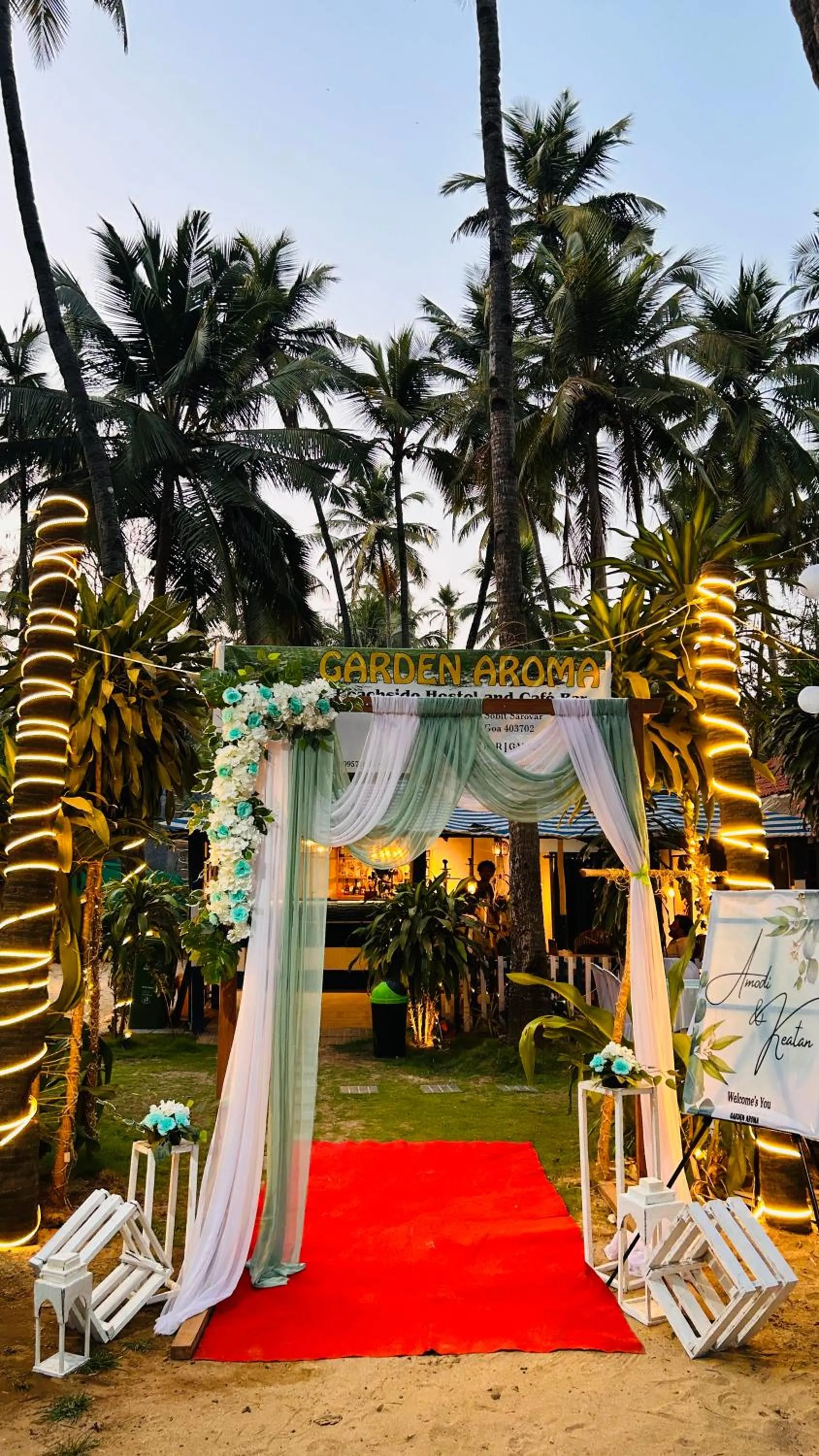 Garden view in Garden Aroma Palolem, Beachside Hostel & Cafe Bar