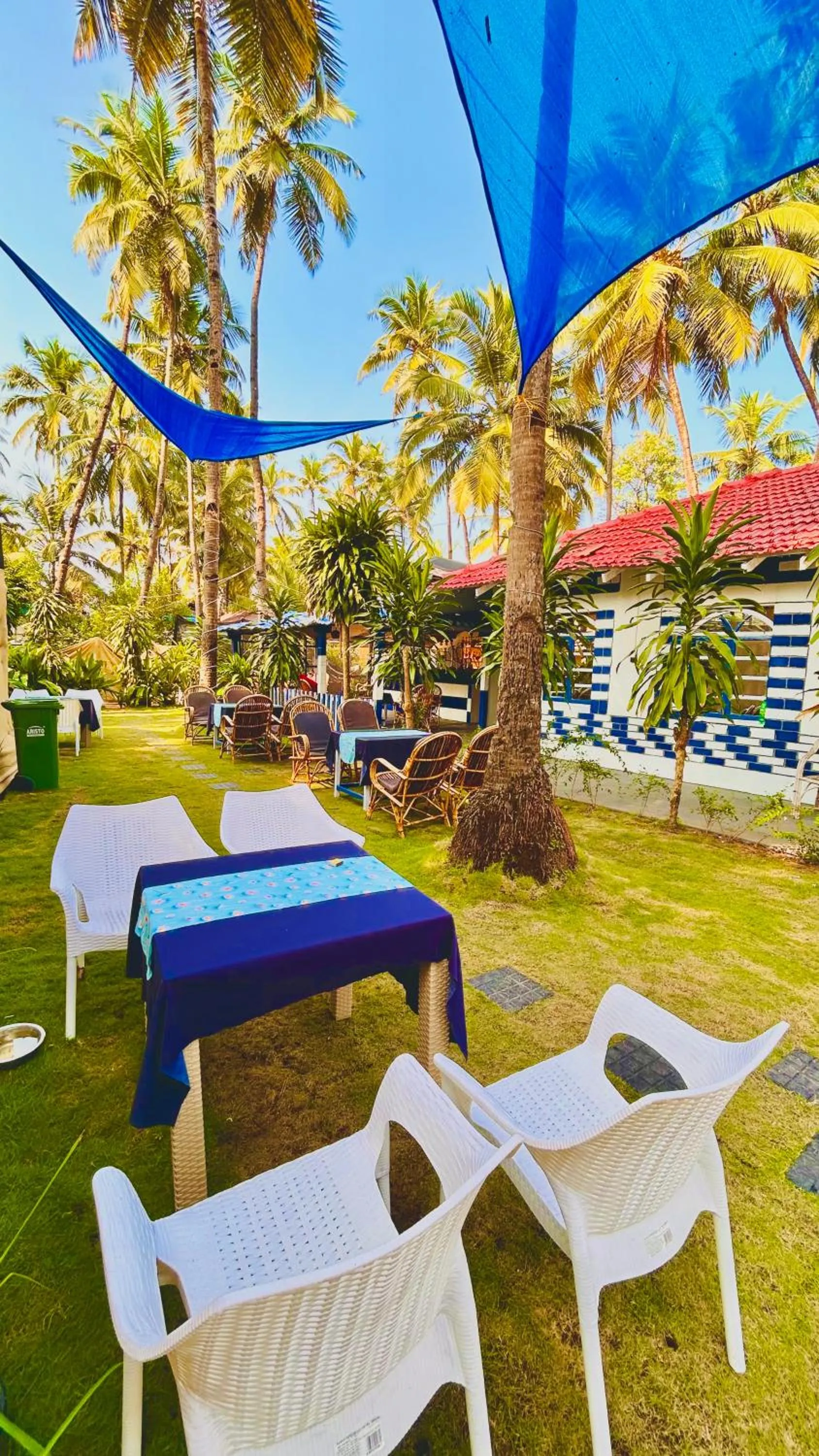 Patio in Garden Aroma Palolem, Beachside Hostel & Cafe Bar