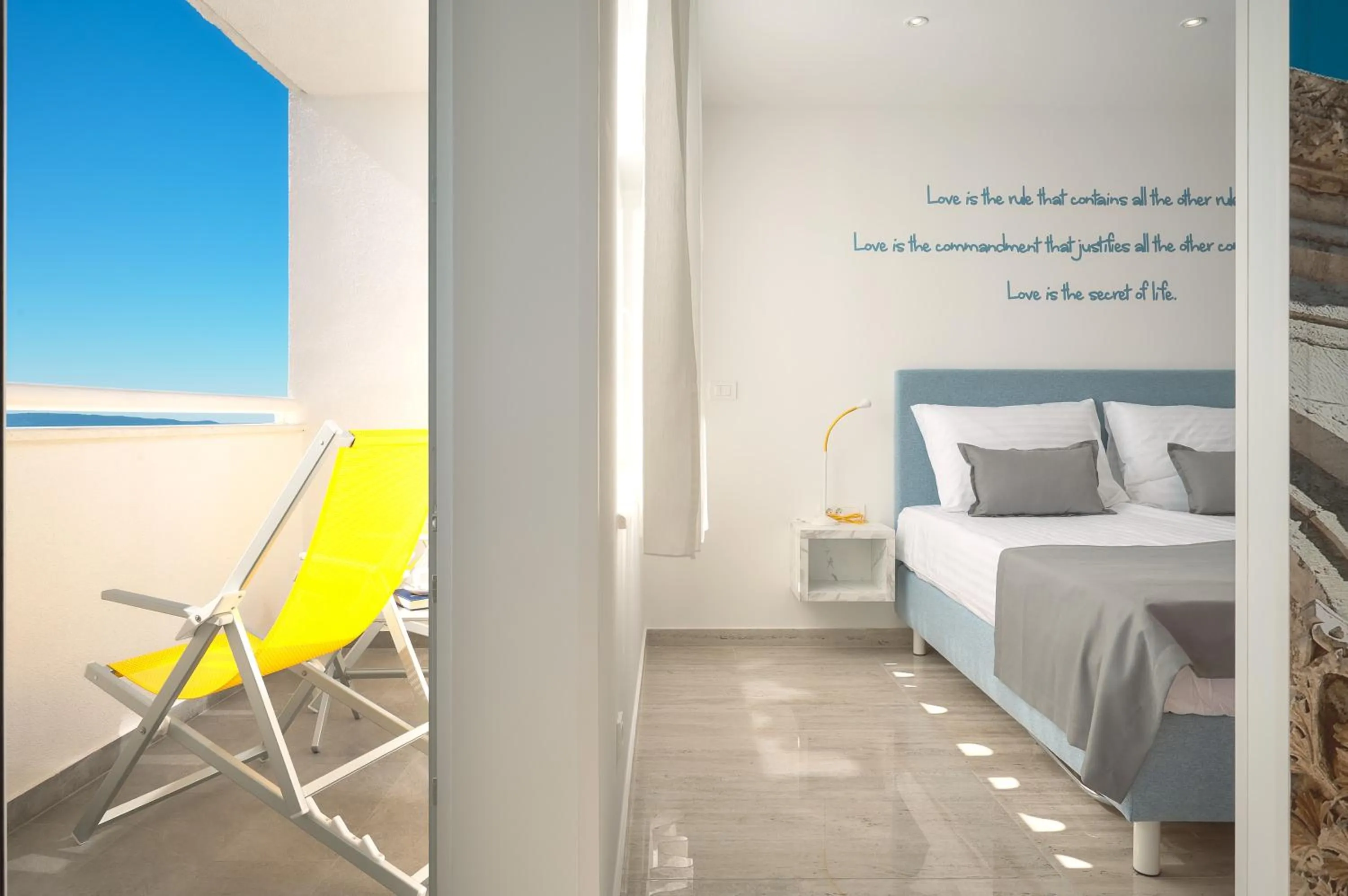 Balcony/Terrace, Bed in Sea View Apartment 4 You in Split