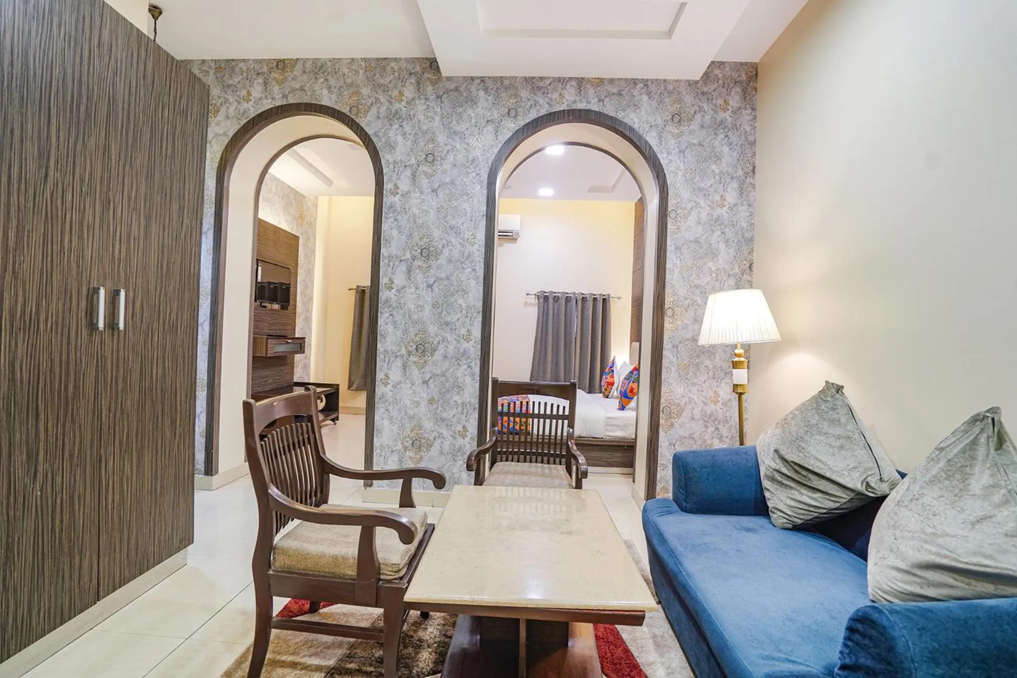 Seating area in FabHotel Rivlet Premium - Nr Jama Masjid and Red Fort