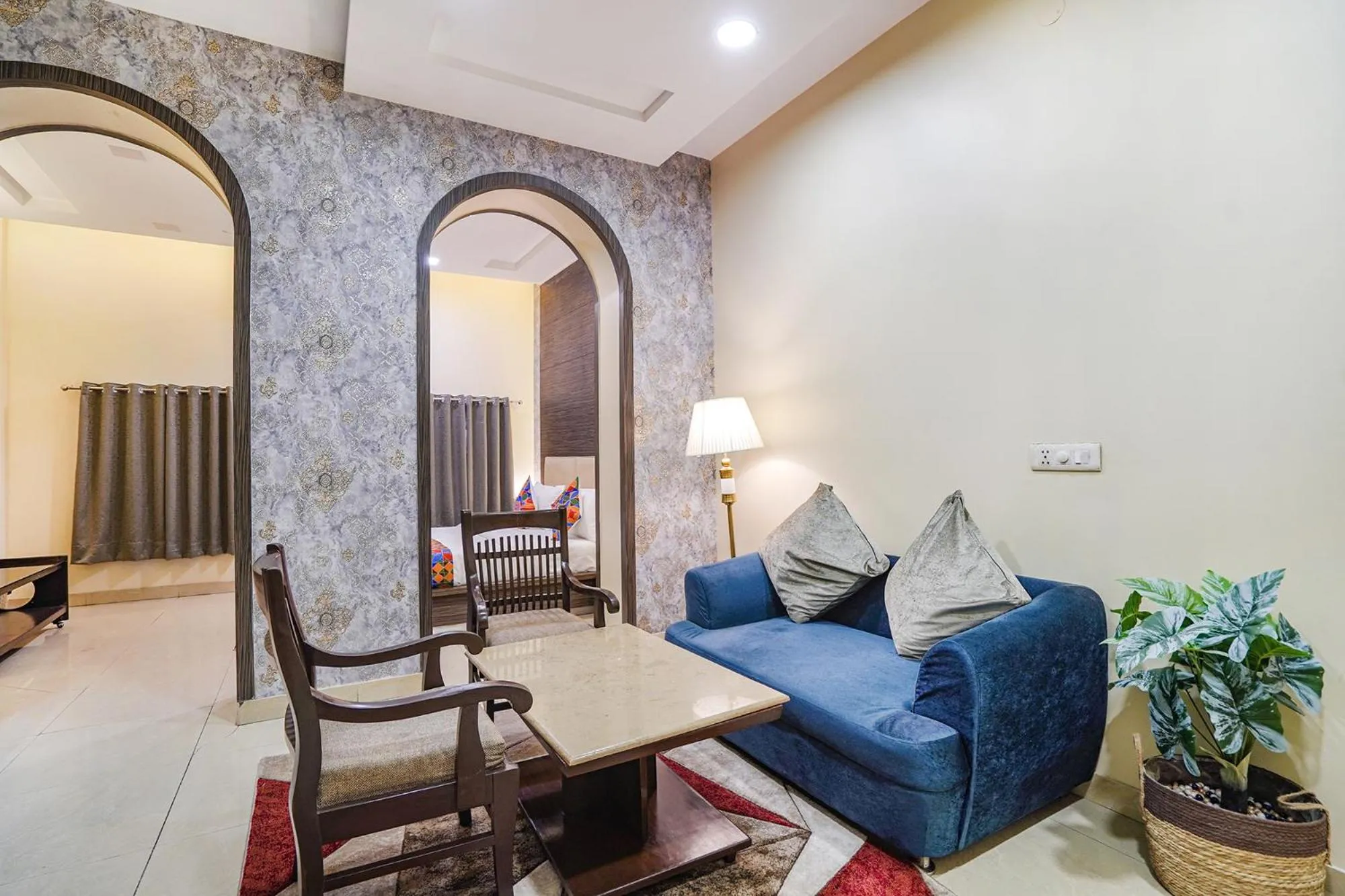 Seating area in FabHotel Rivlet Premium - Nr Jama Masjid and Red Fort