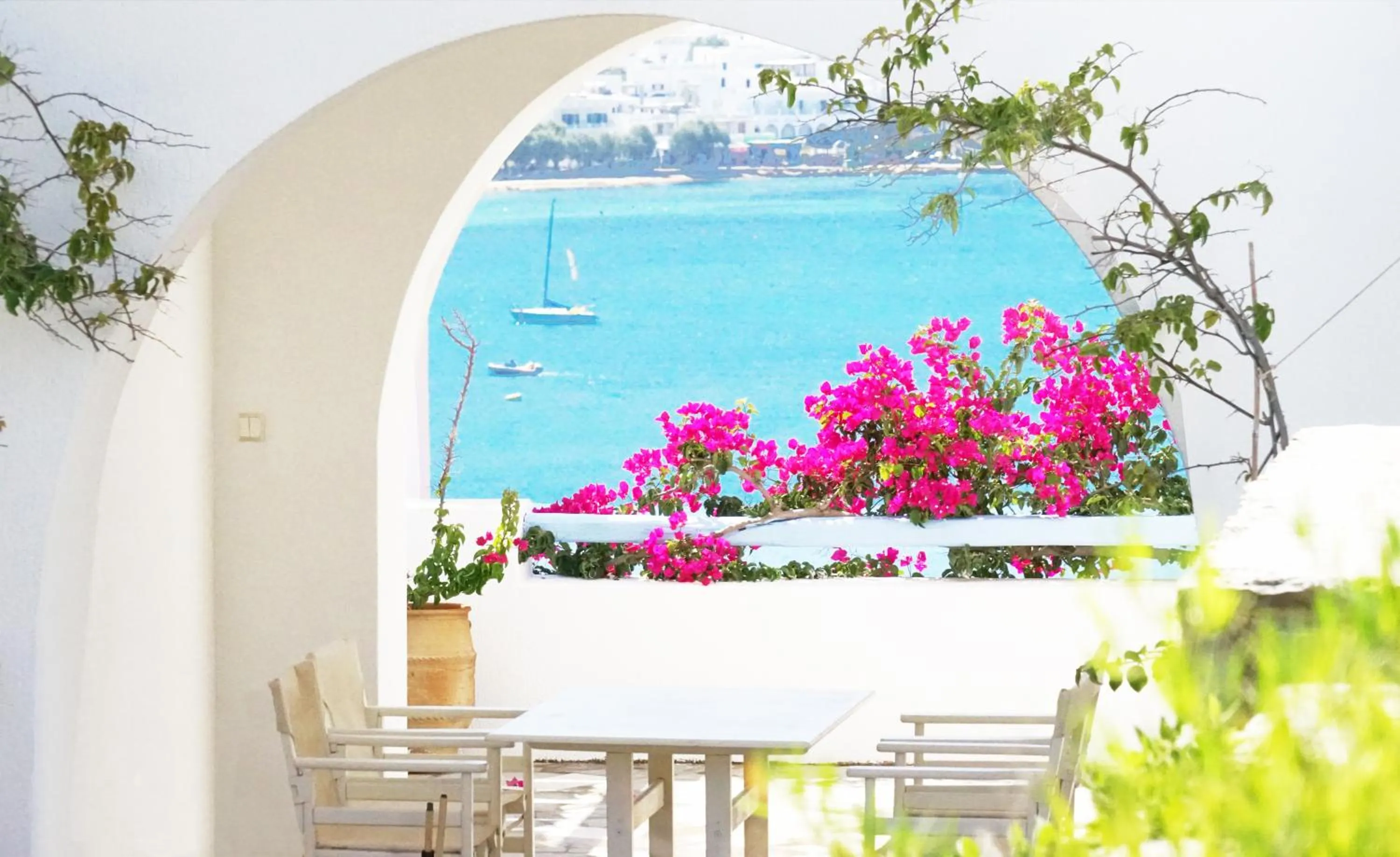 Sea view in Paros Paradise Apartments