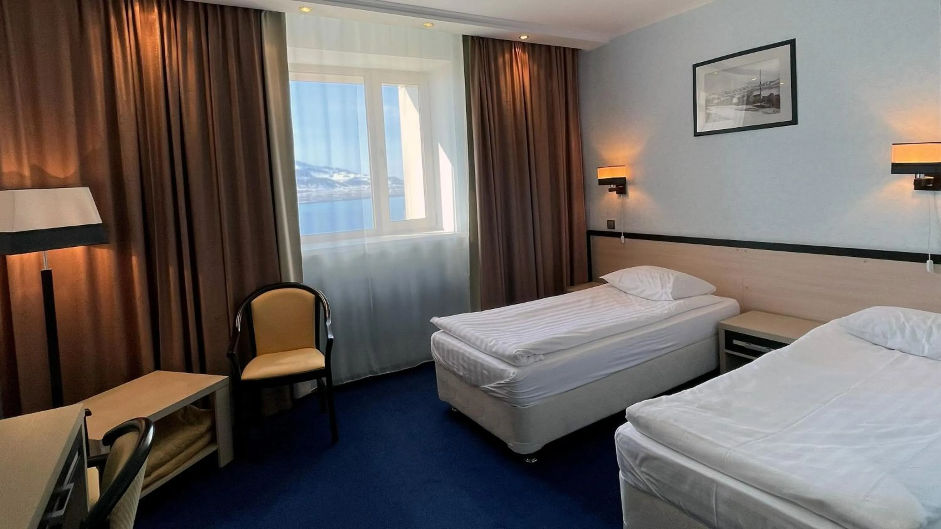 Bed in Hotel Barentsburg