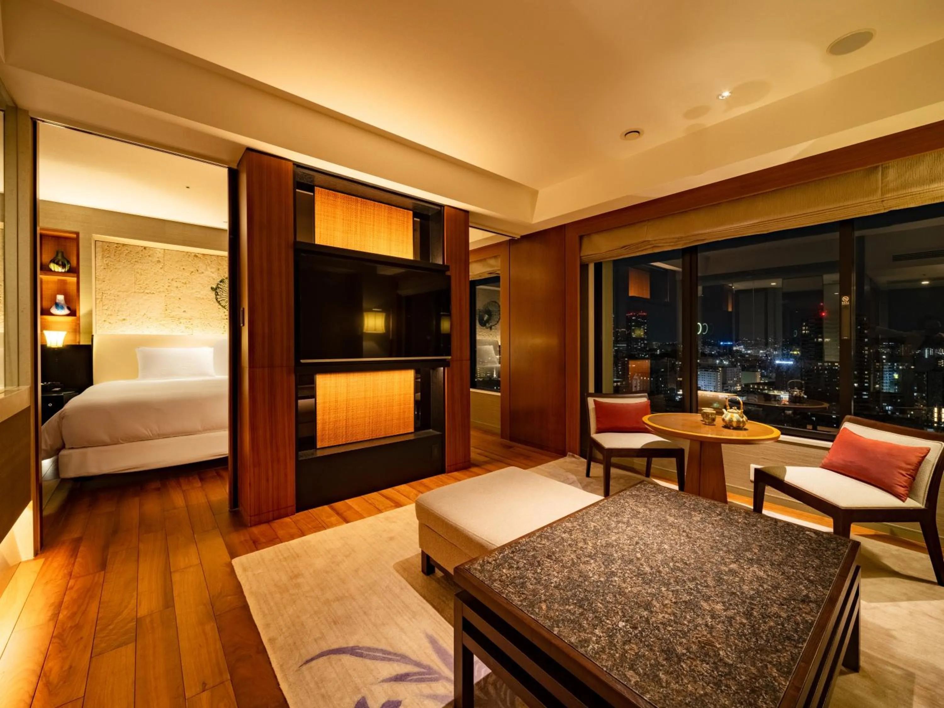 View (from property/room), Bed in Hyatt Regency Naha, Okinawa