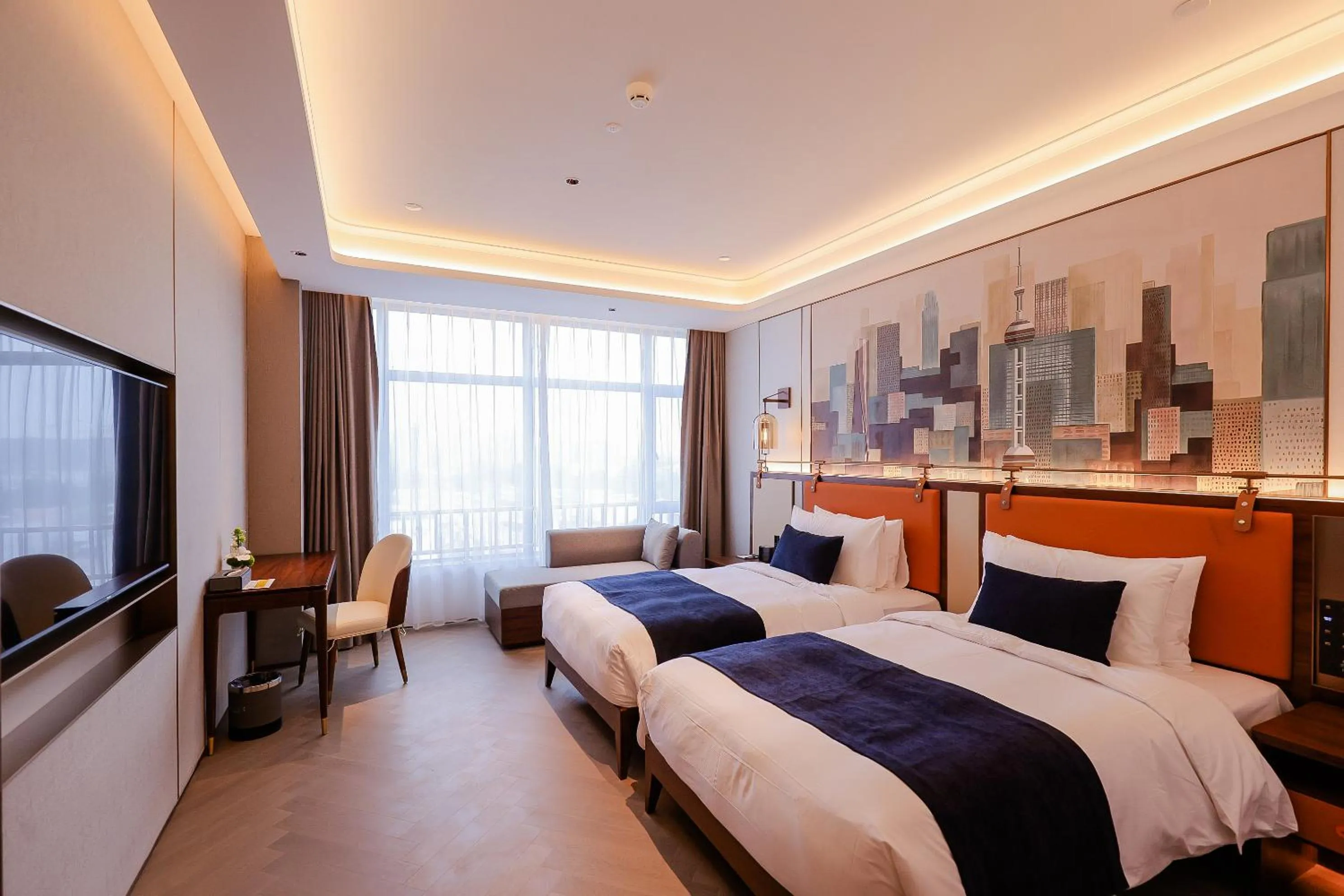 Bed in Shanghai Hongqiao Yankuang Tulip Hotel