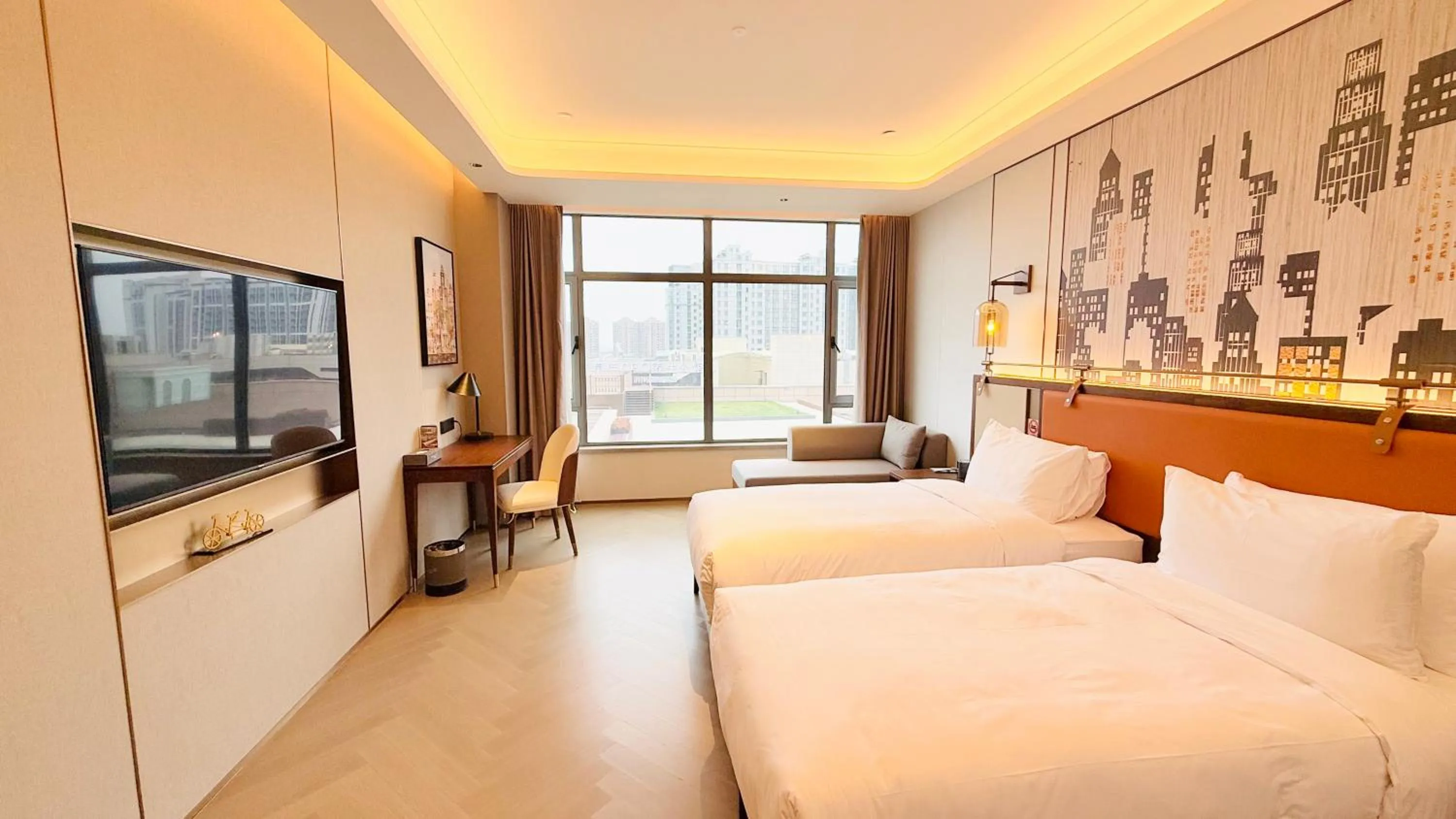 Bed in Shanghai Hongqiao Yankuang Tulip Hotel