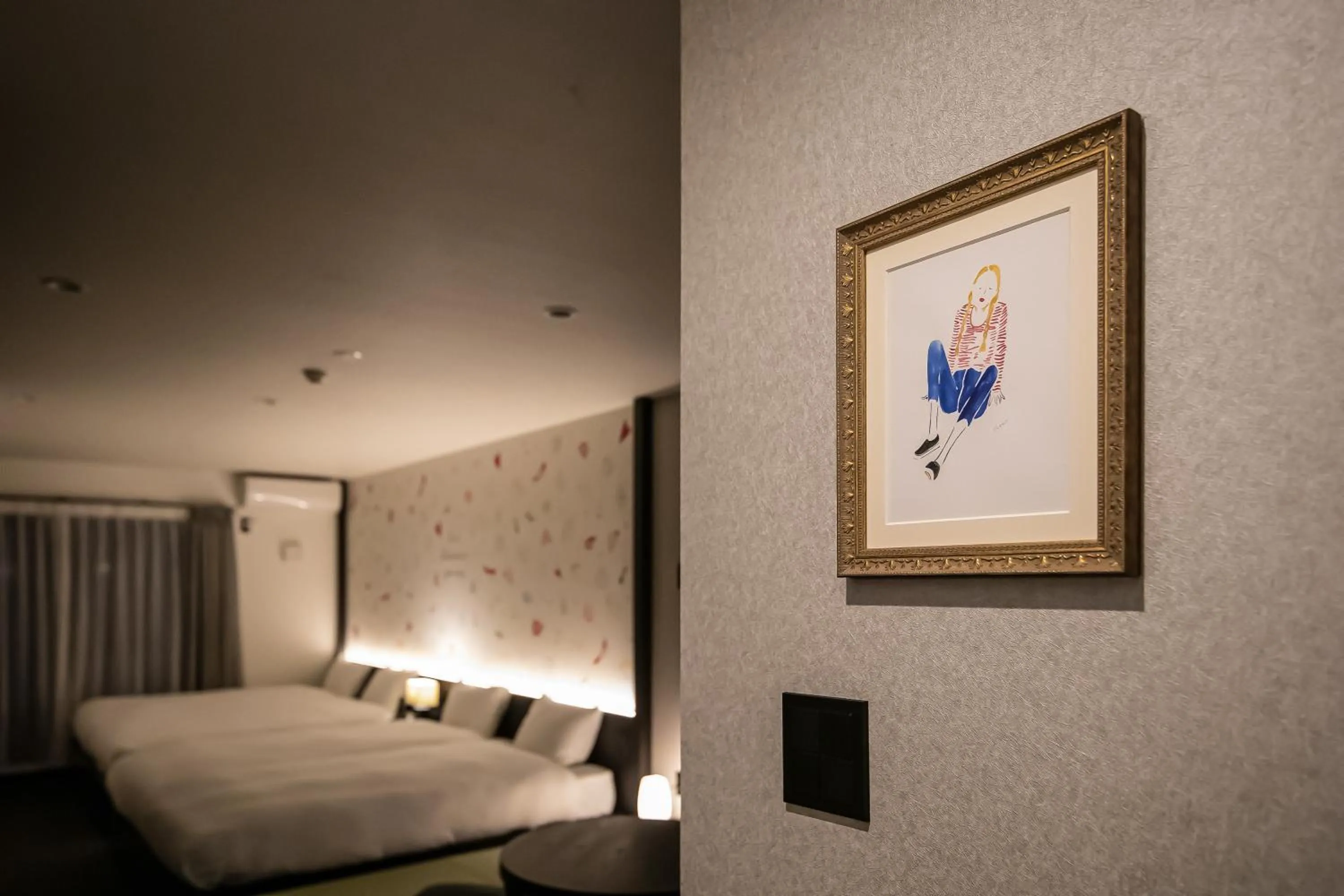 Decorative detail, Bed in Randor Residence Kyoto Nijo Castle