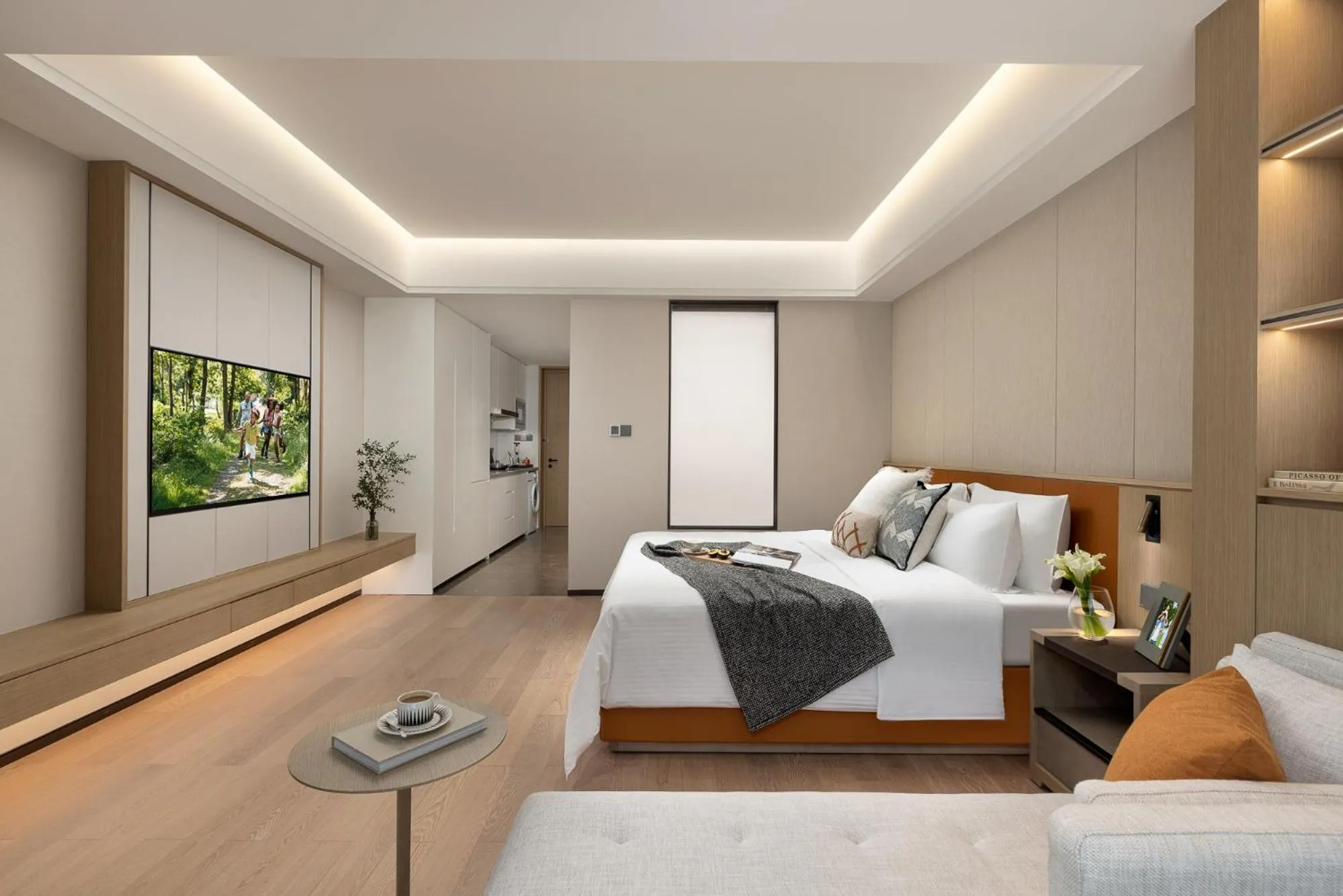 Photo of the whole room, Bed in Somerset Wanxia Shenzhen