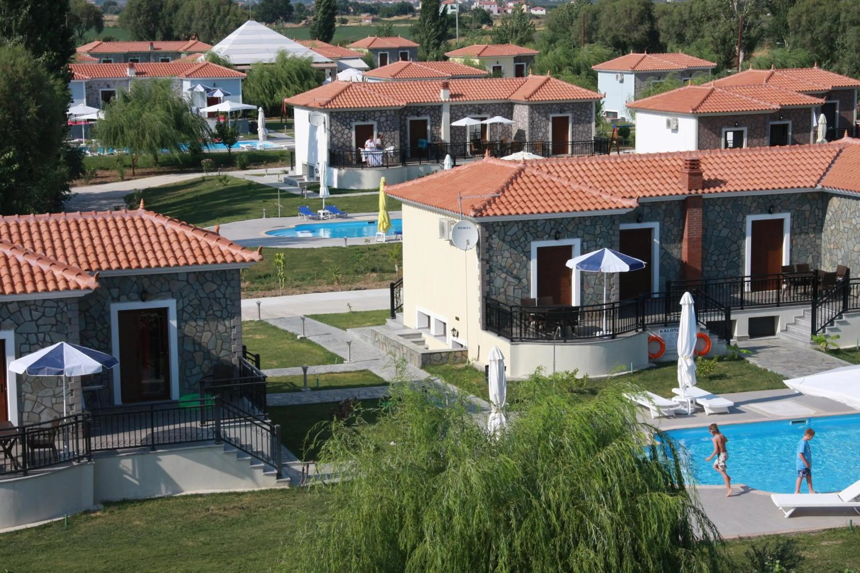 Bird's eye view in Kalloni village apartments