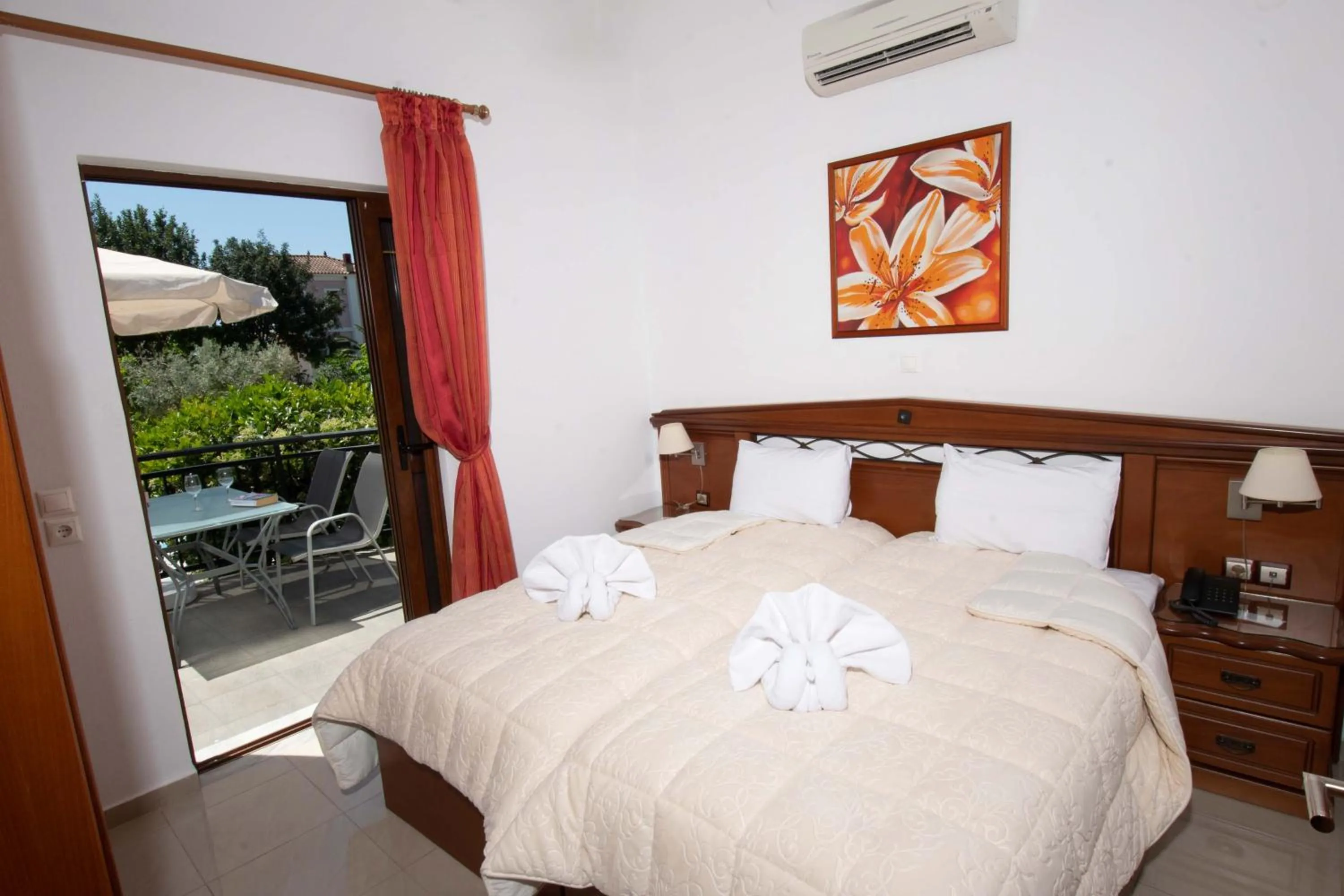 Property building, Bed in Kalloni village apartments