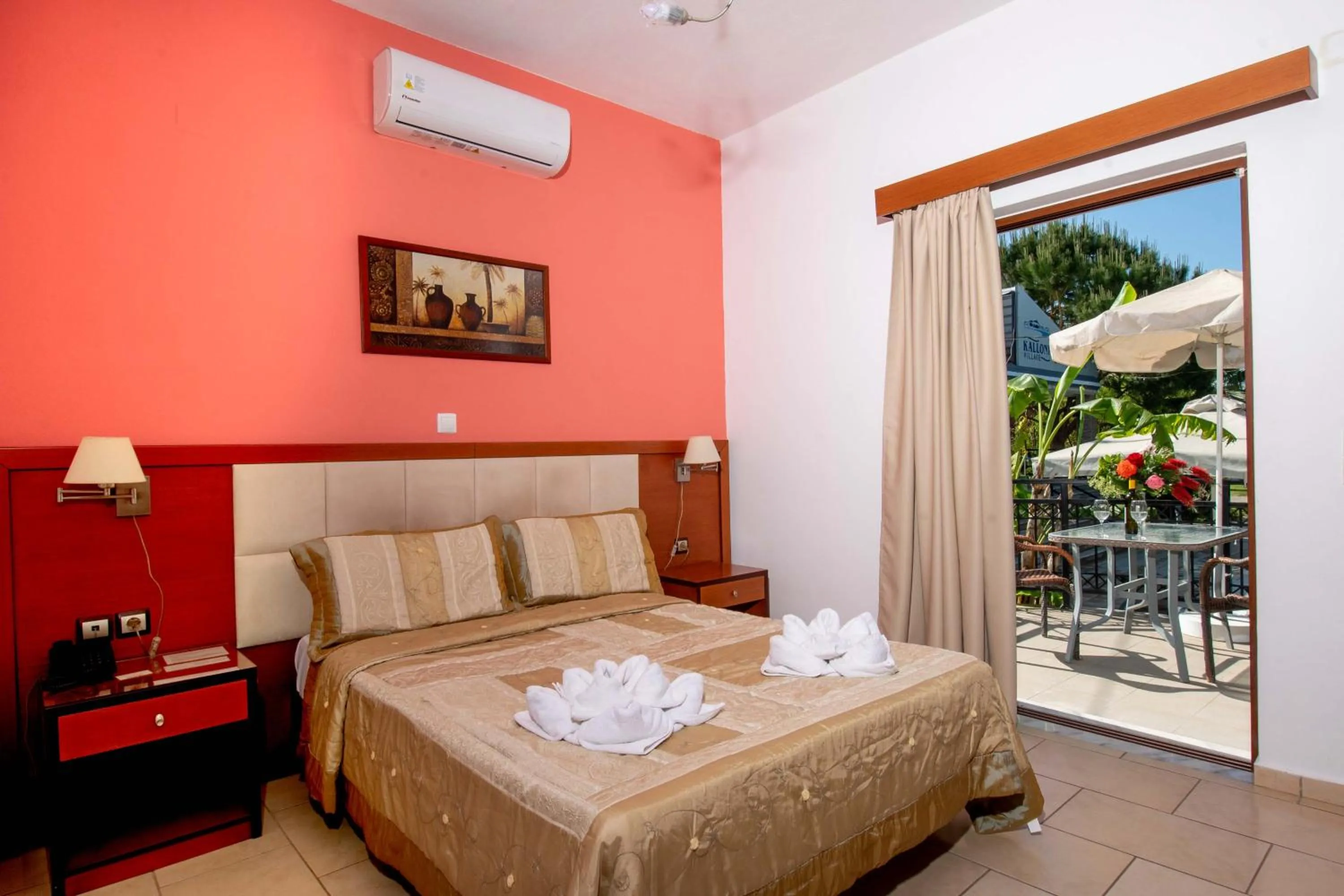 Bedroom, Bed in Kalloni village apartments