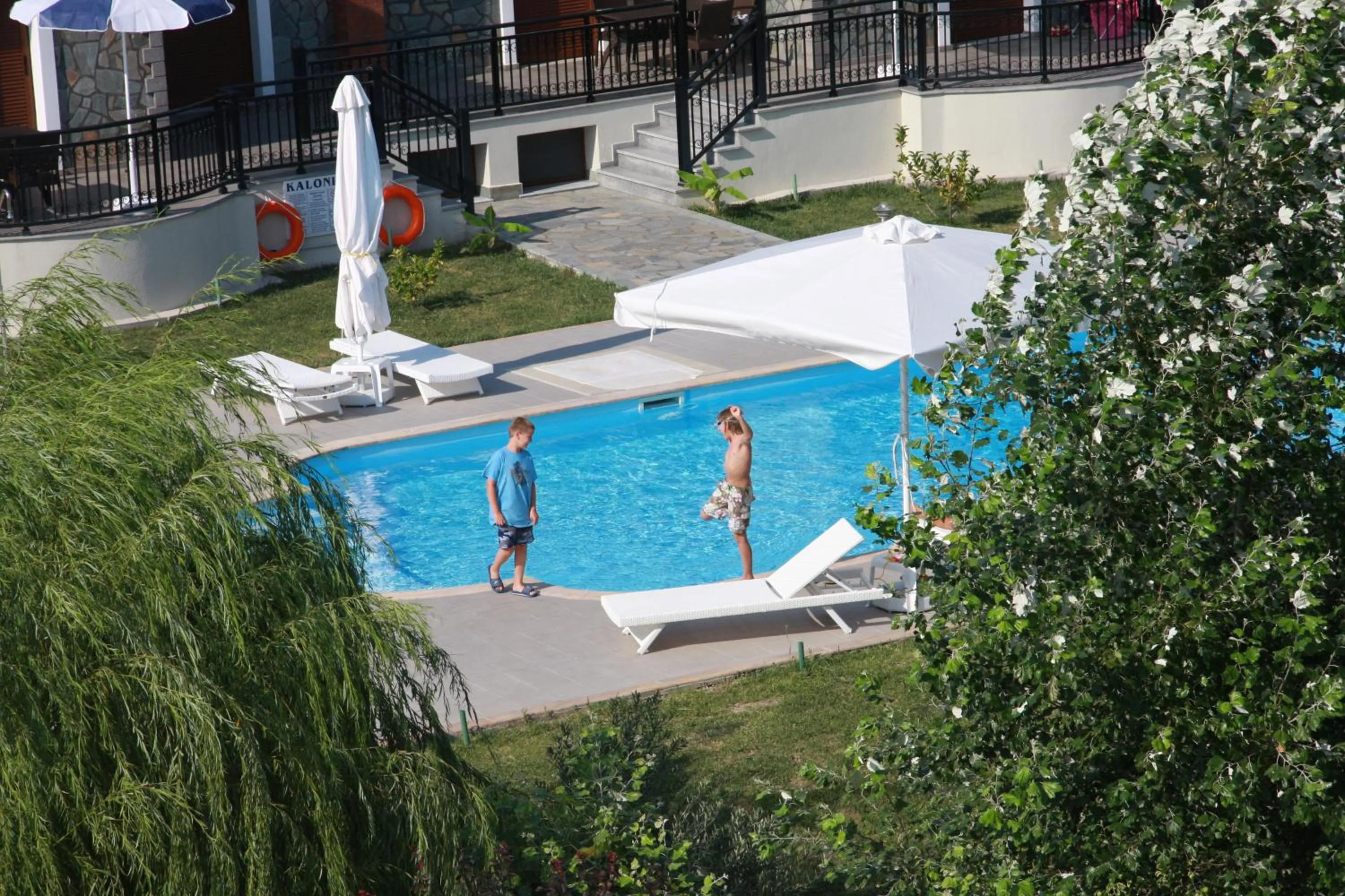 Bird's eye view in Kalloni village apartments