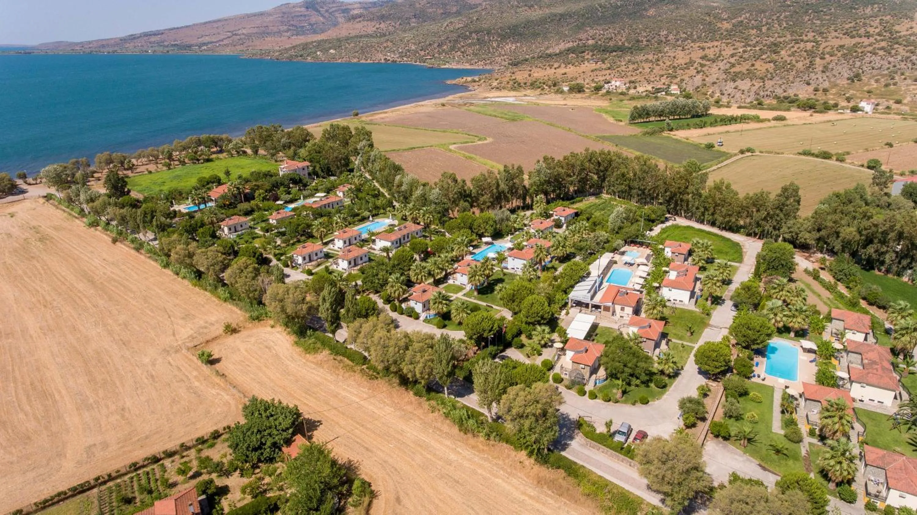Bird's eye view in Kalloni village apartments