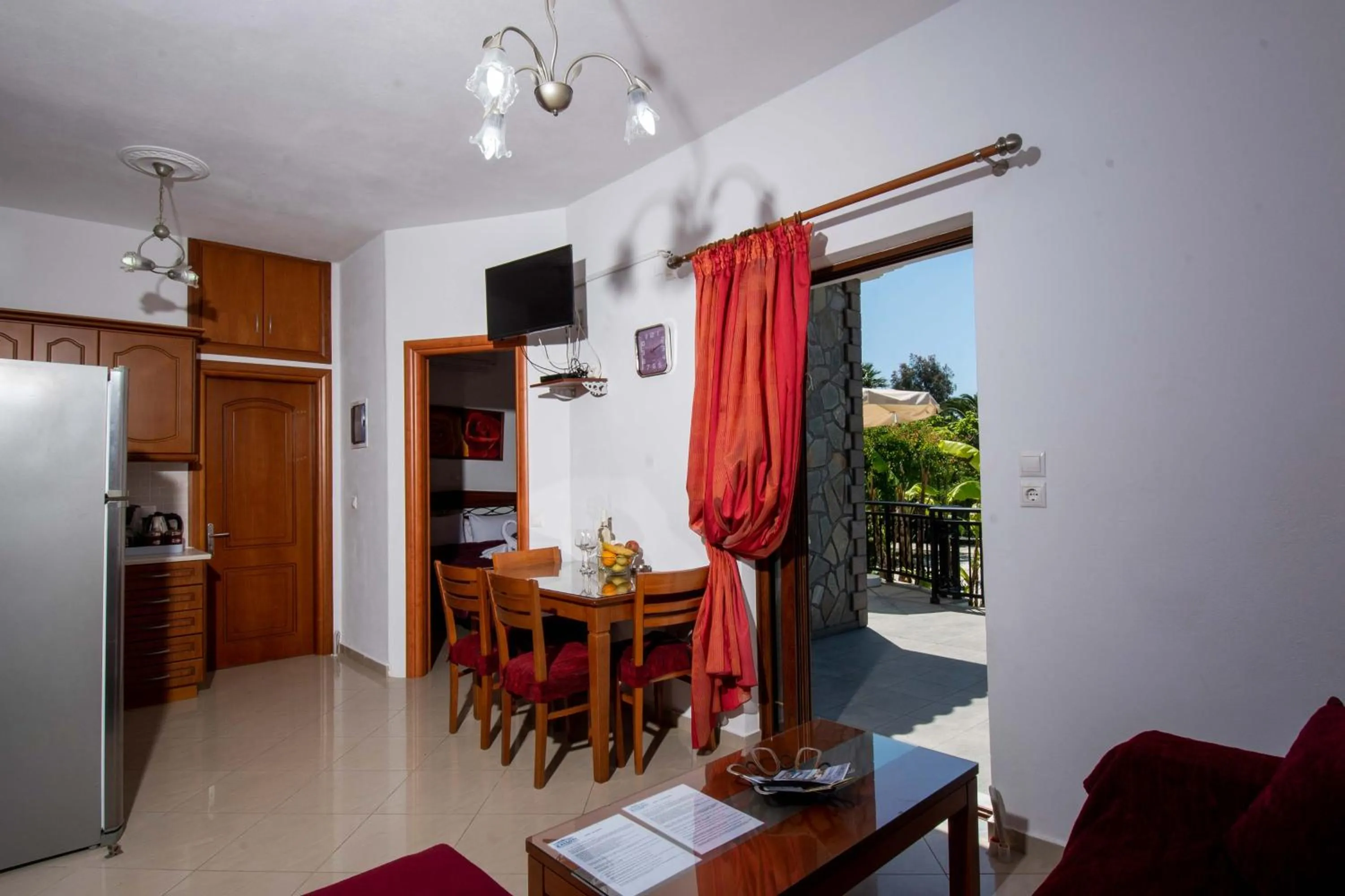 Seating area in Kalloni village apartments